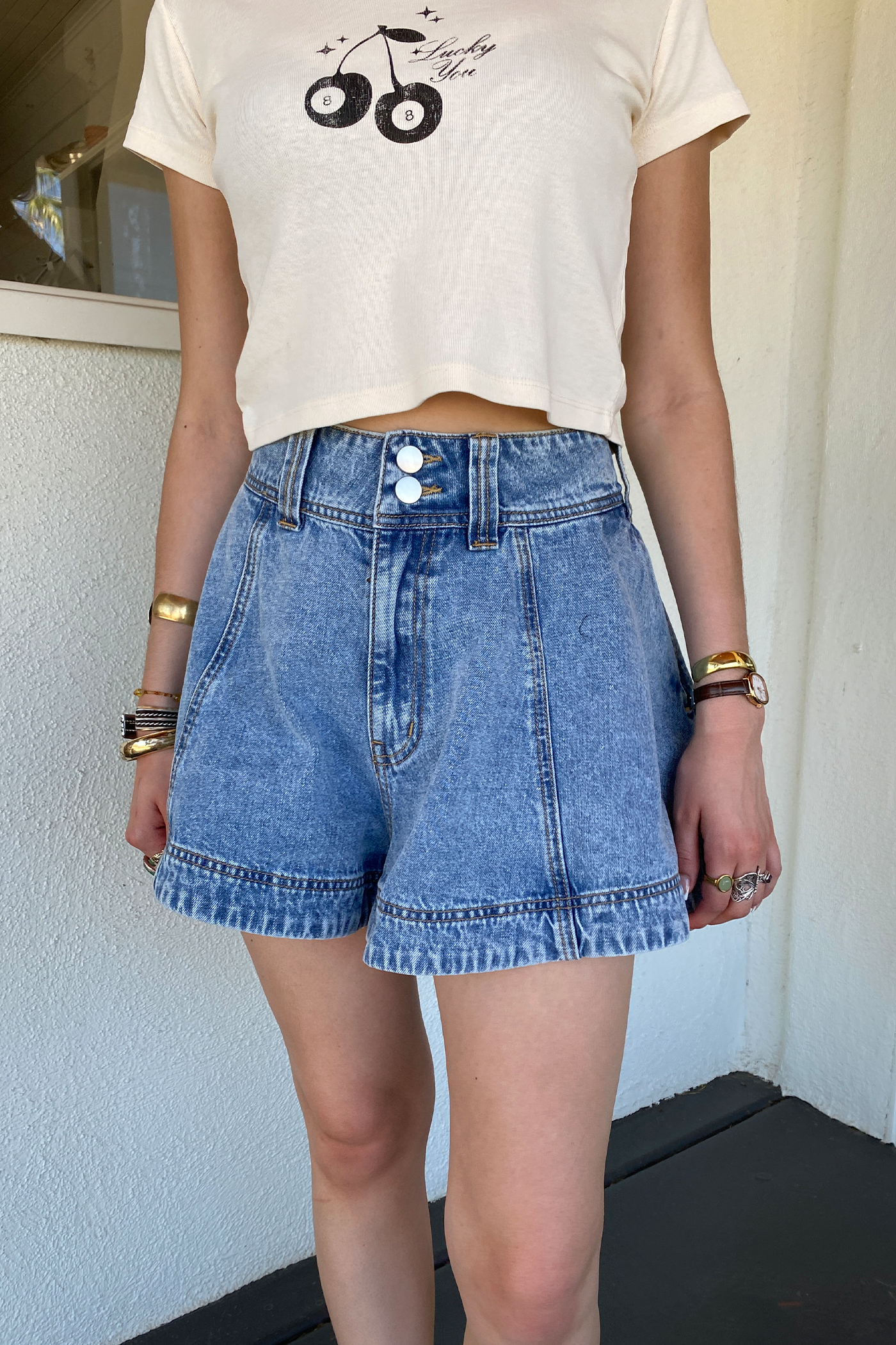 Denim Shorts by For Good