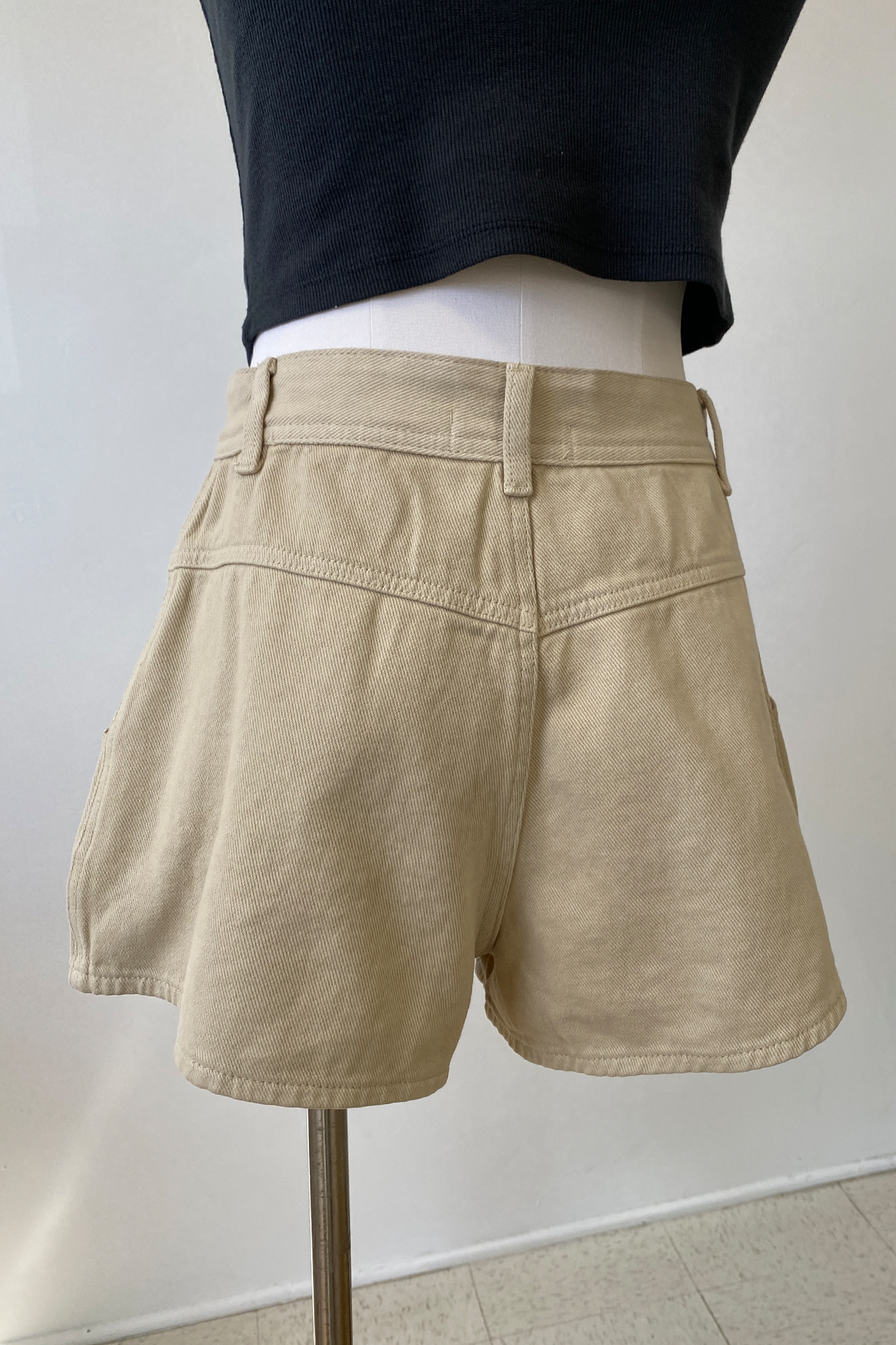 Pleated Denim Shorts by For Good