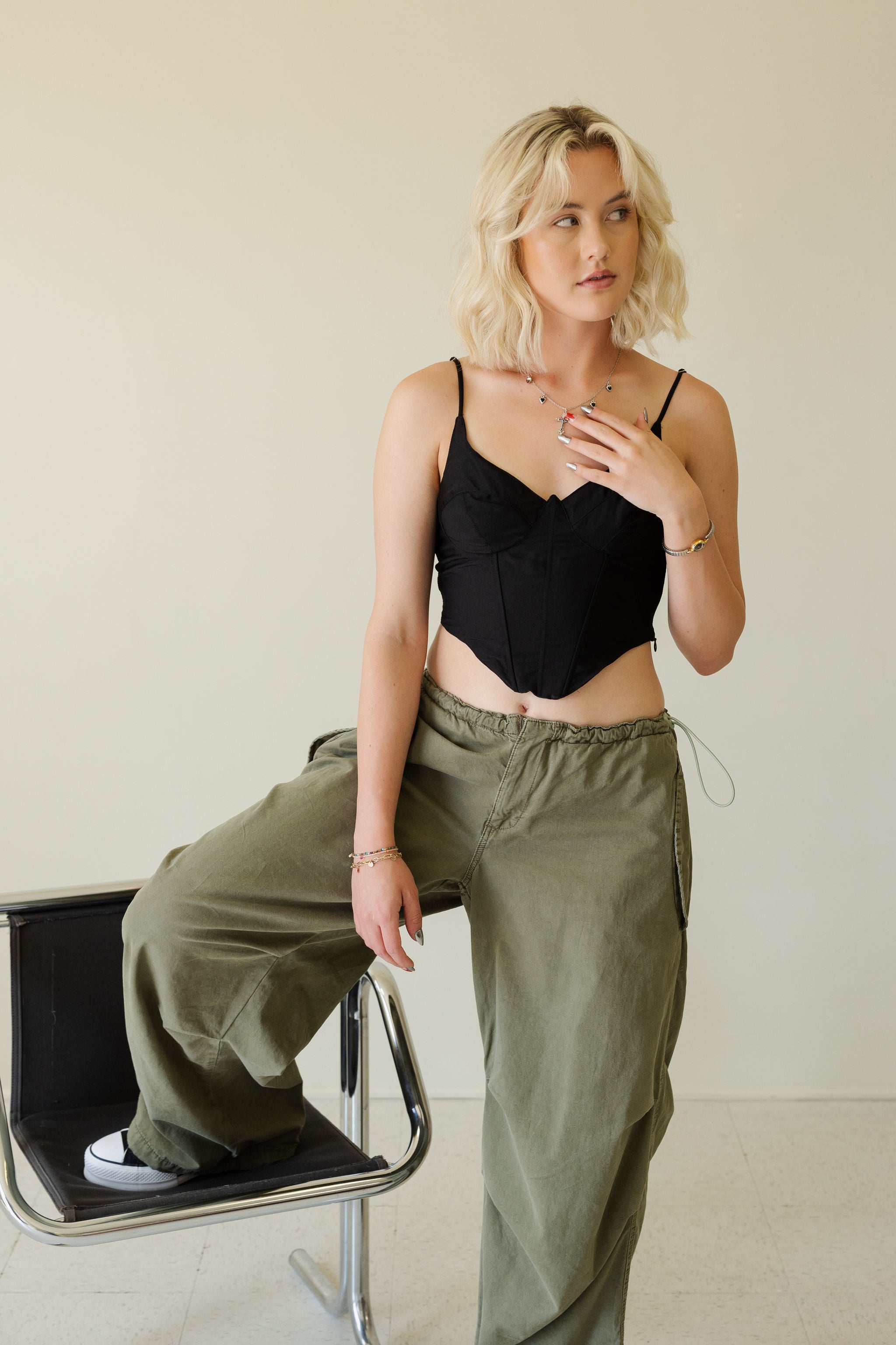 Just Rumors Satin Corset Cami Top