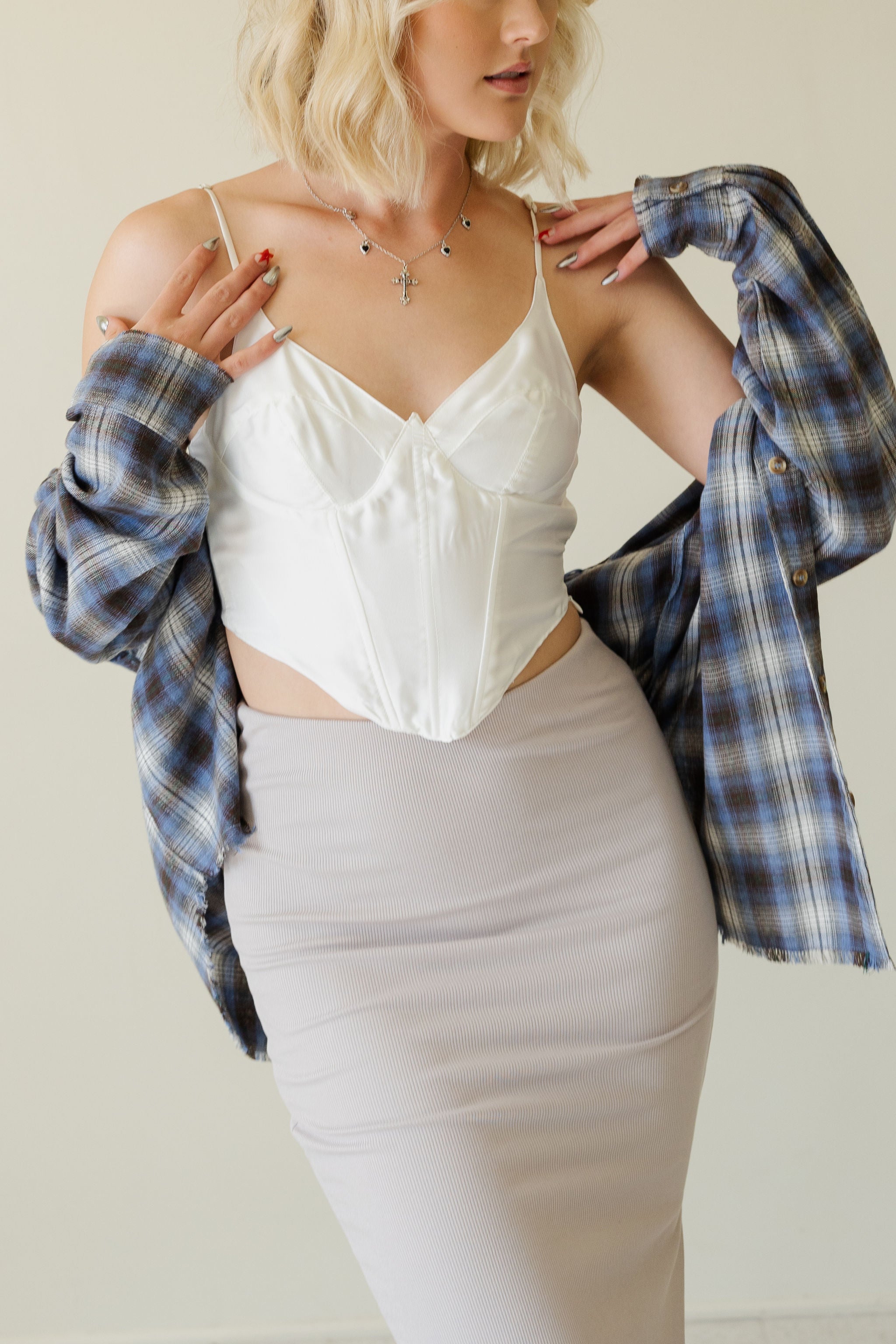 Just Rumors Satin Corset Cami Top