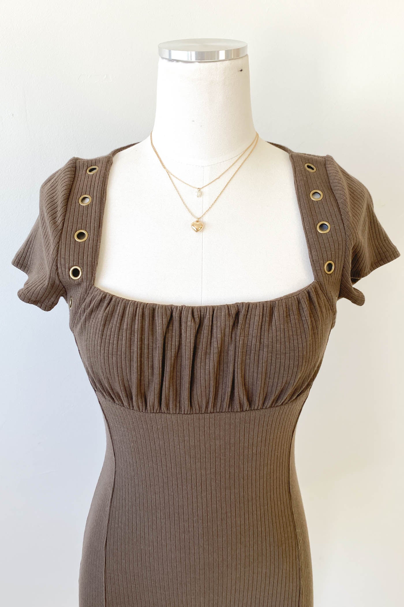 Short Sleeve Grommet Dress