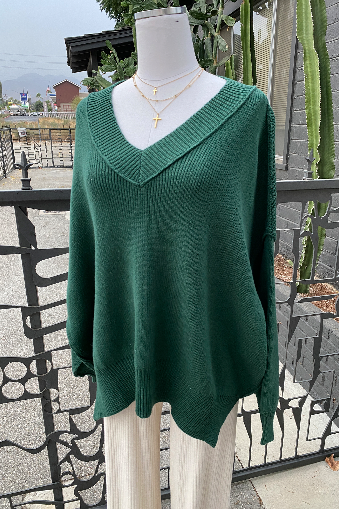 Reverse Stitch Knit Sweater by For Good