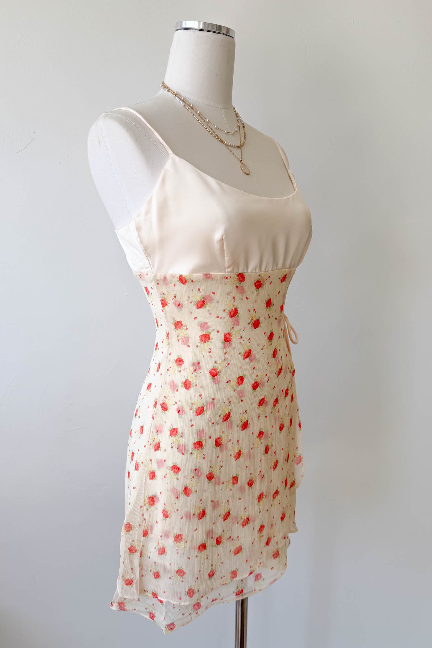 Stretch Lace Mini Wrap Dress