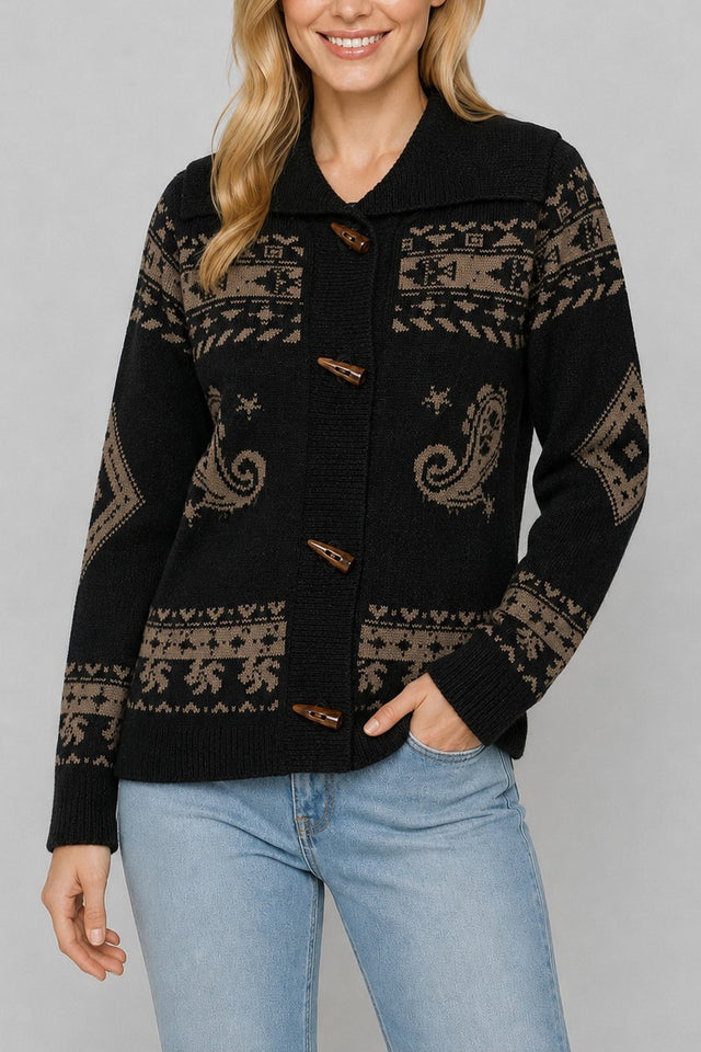Paisley Print Cardigan