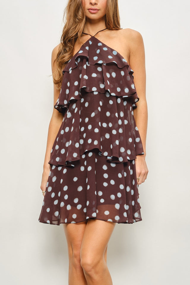 Polka Dot Ruffle Mini Dress