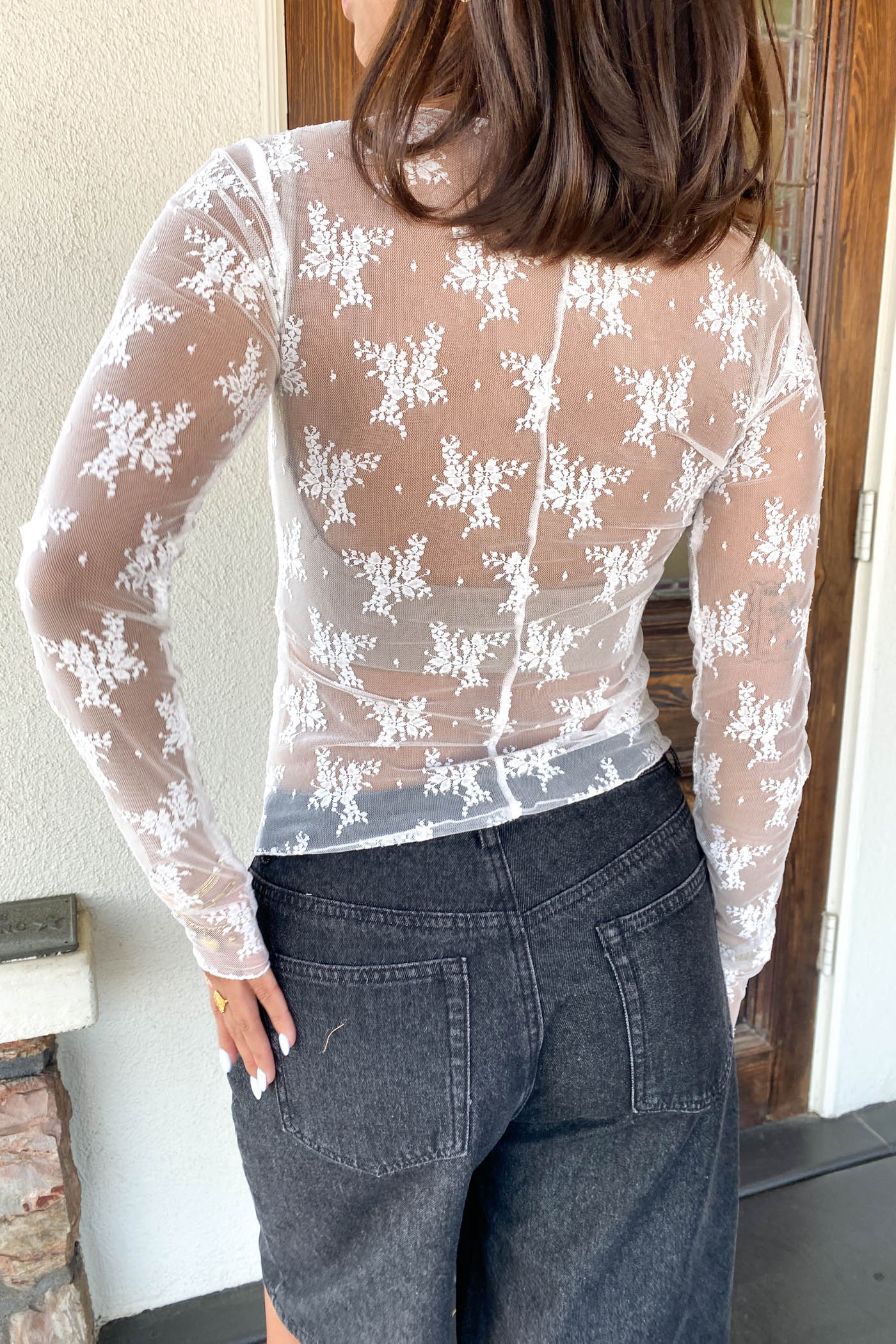 Long Sleeve Lace Layering Top