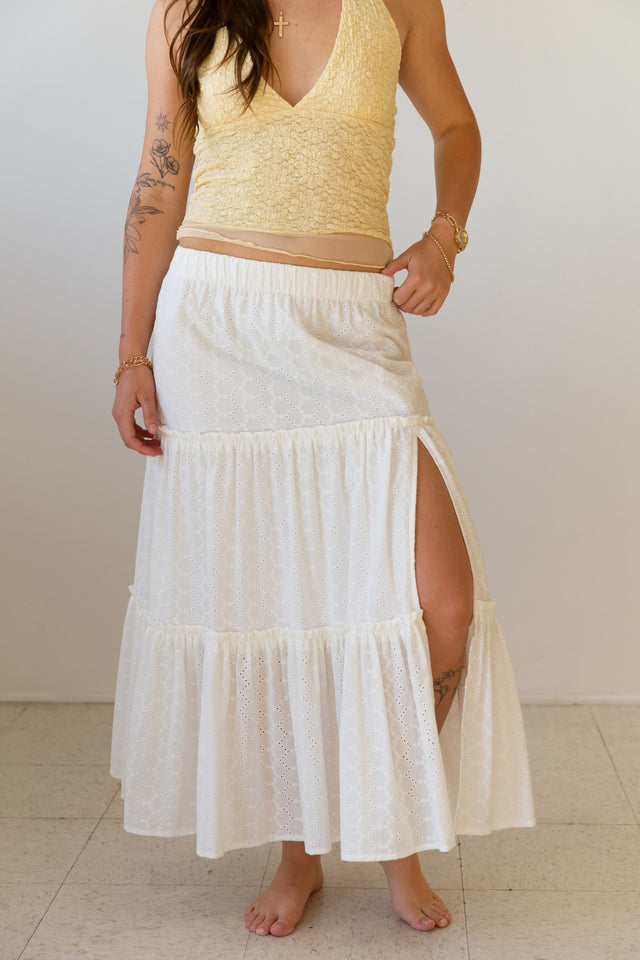 Eyelet Maxi Skirt