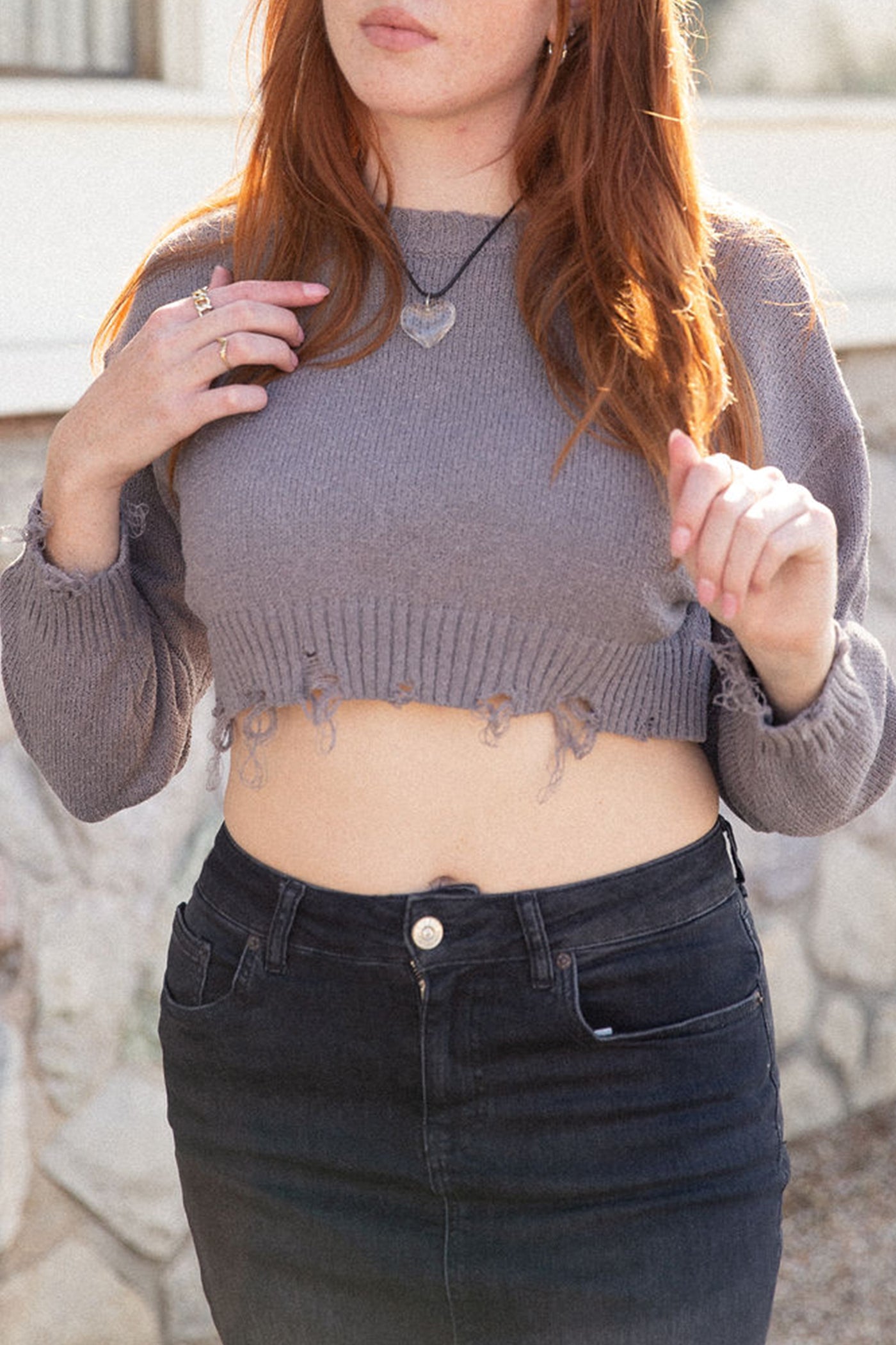 Better Version Distress Crop Sweater