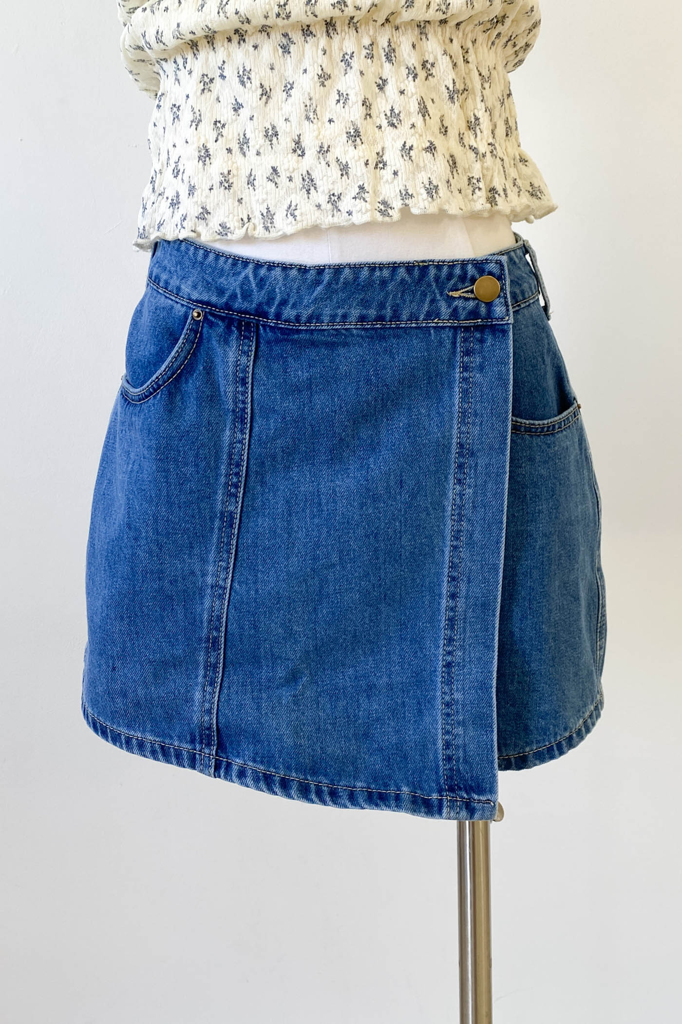 Denim Wrap Skort