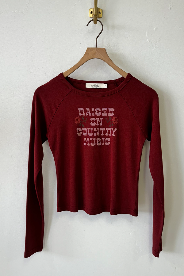 Raglan Graphic Long Sleeve Top