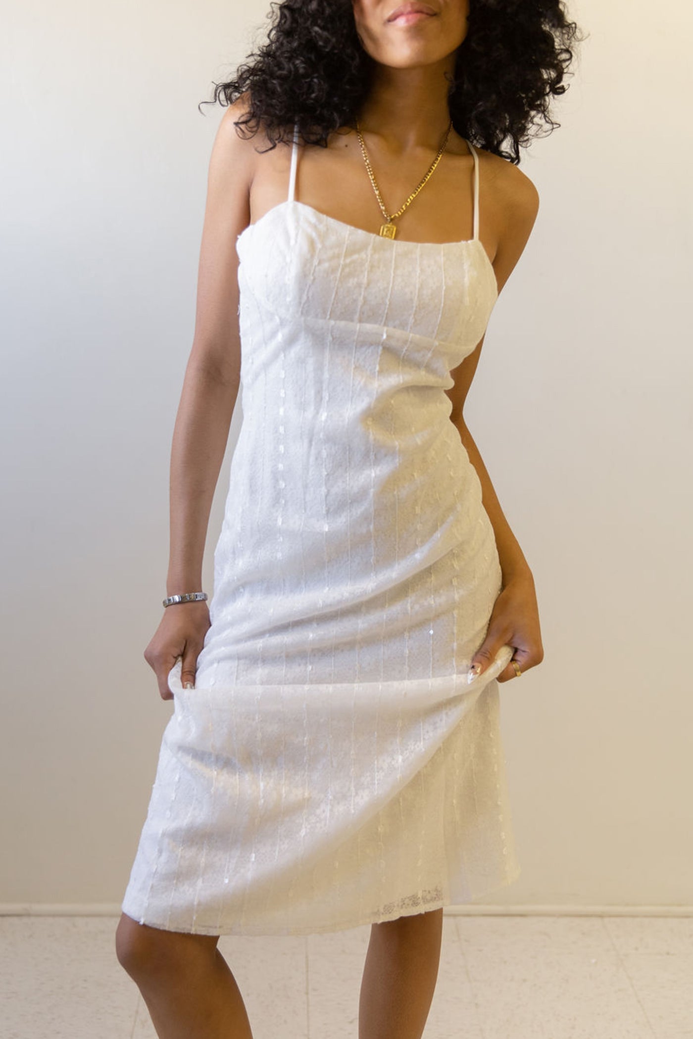 Lace Strappy Midi Dress