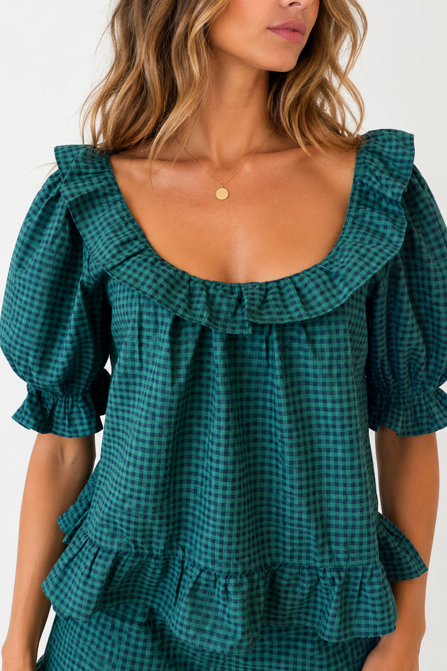 Gingham Ruffle Top