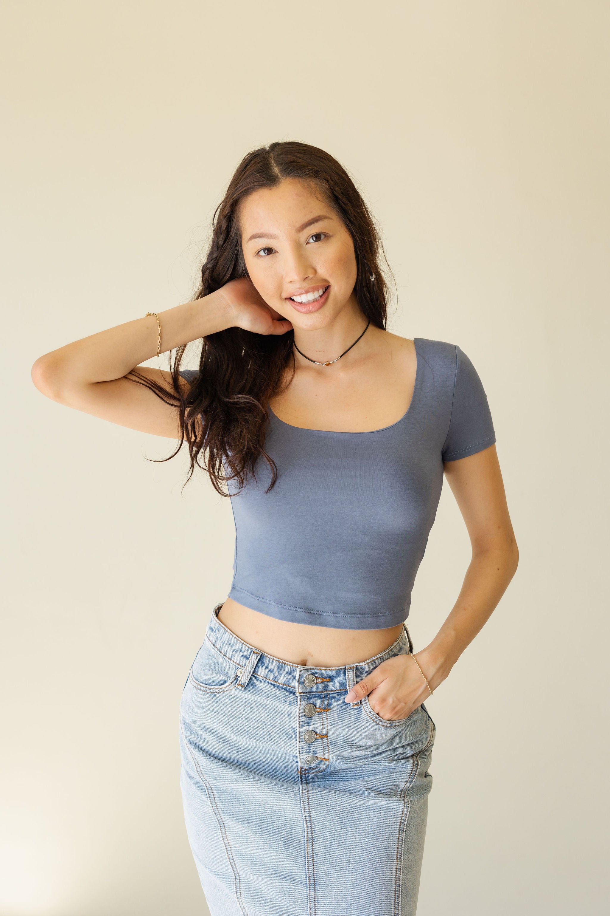 Blue Crop Top