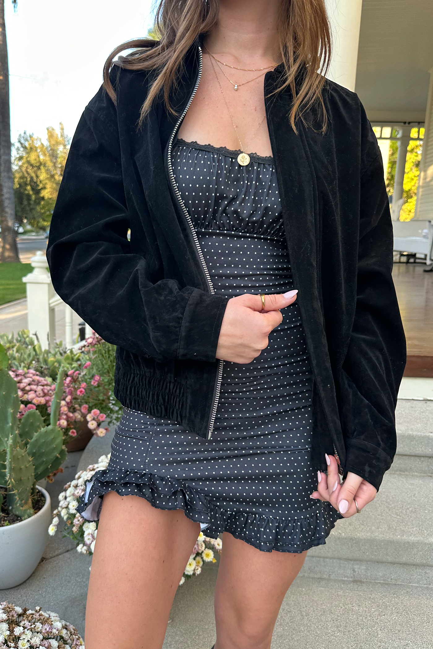 Faux Suede Bomber Jacket