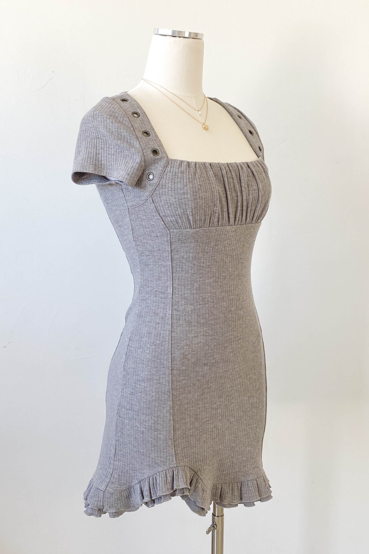 Short Sleeve Grommet Dress