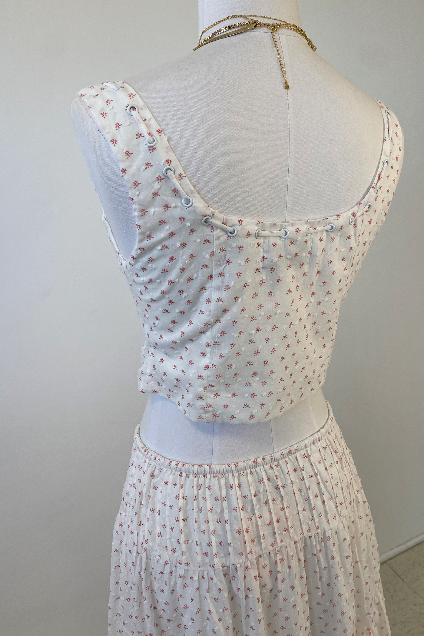 Sleeveless Floral Corset Top