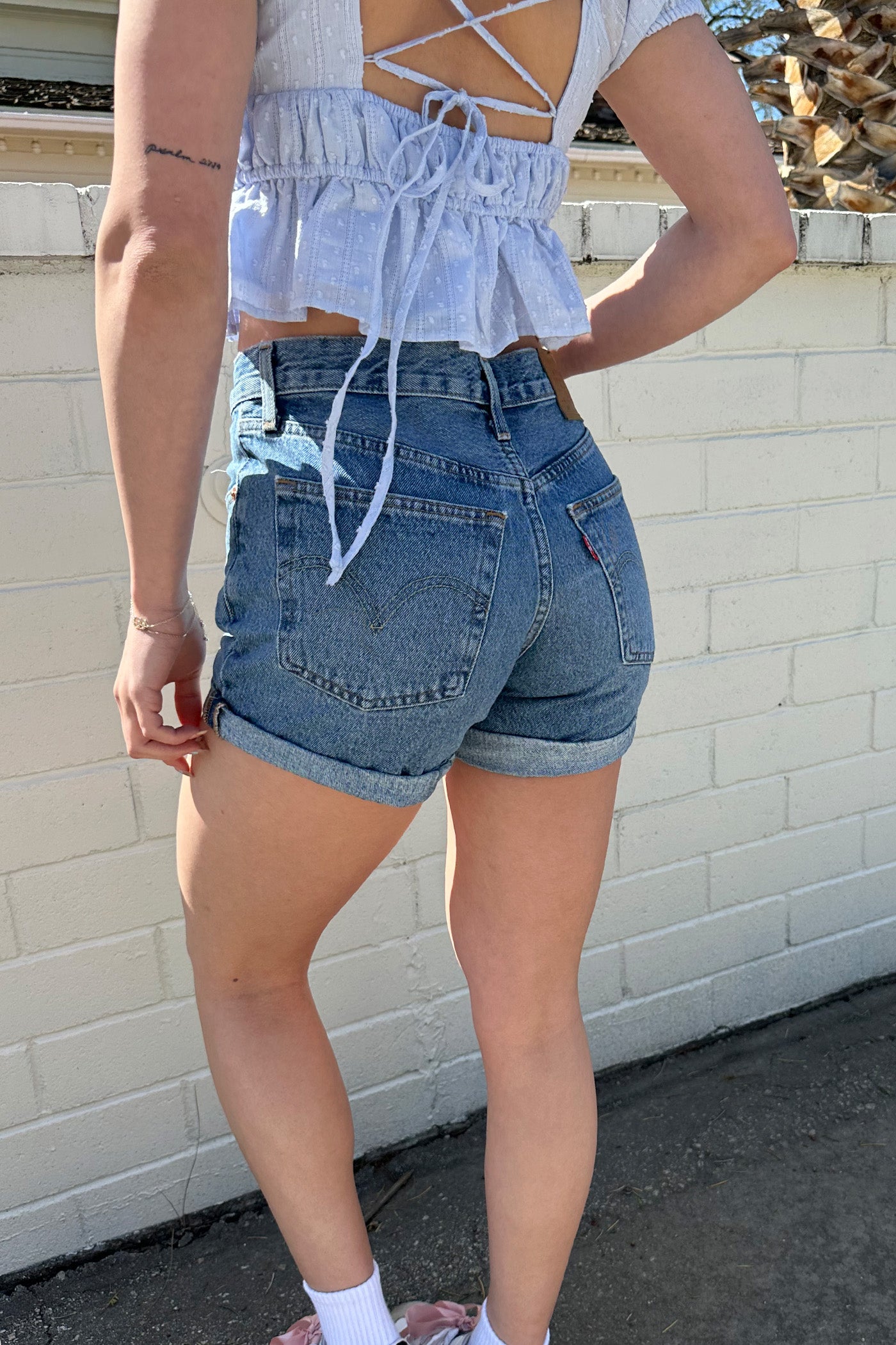 501 Rolled Denim Shorts by Levi's