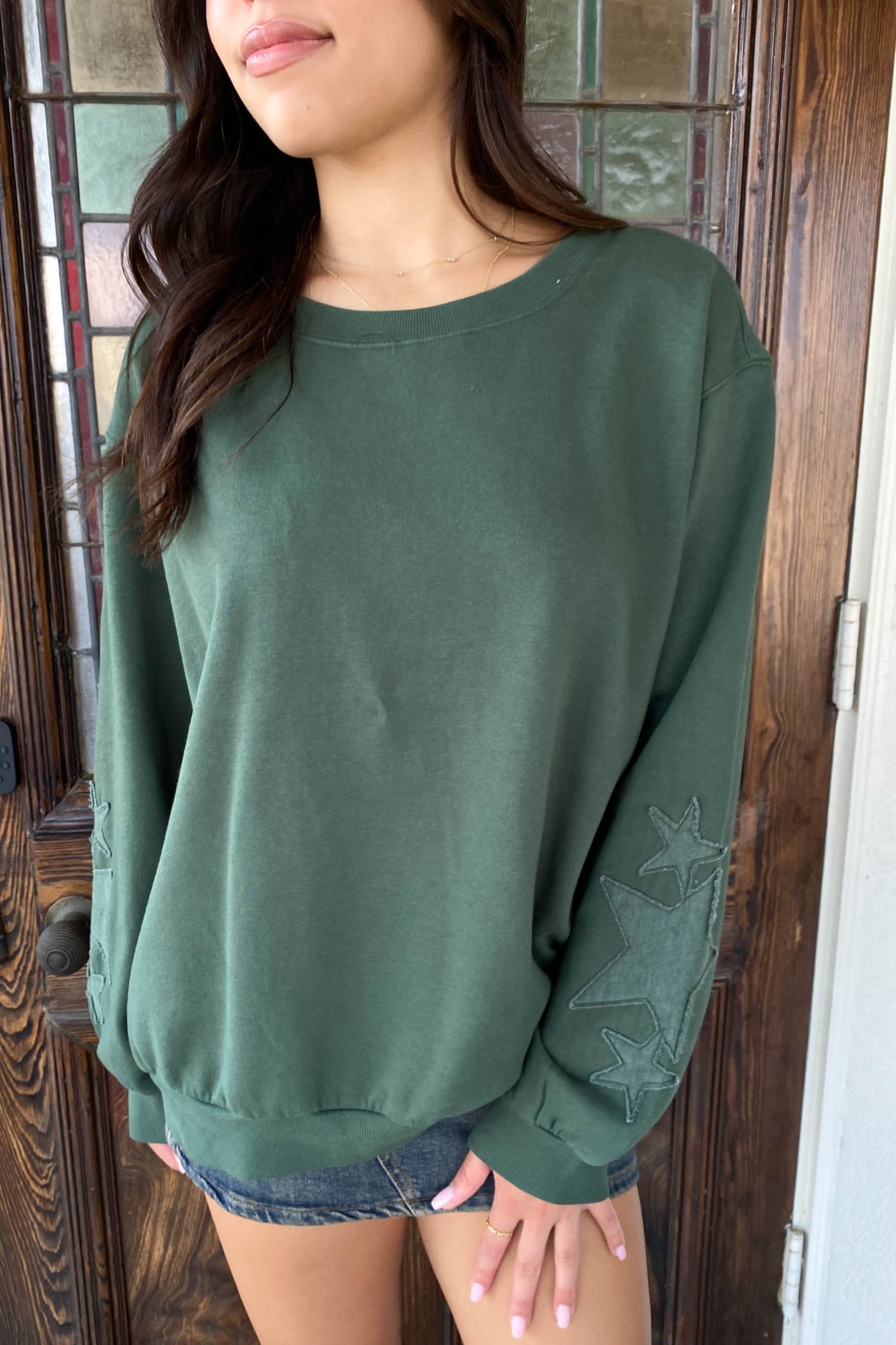 Star Embroidered Sweatshirt