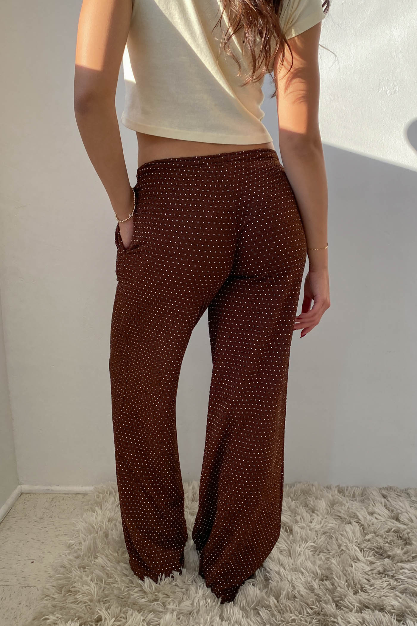 Swiss Dot Wide Leg Pants