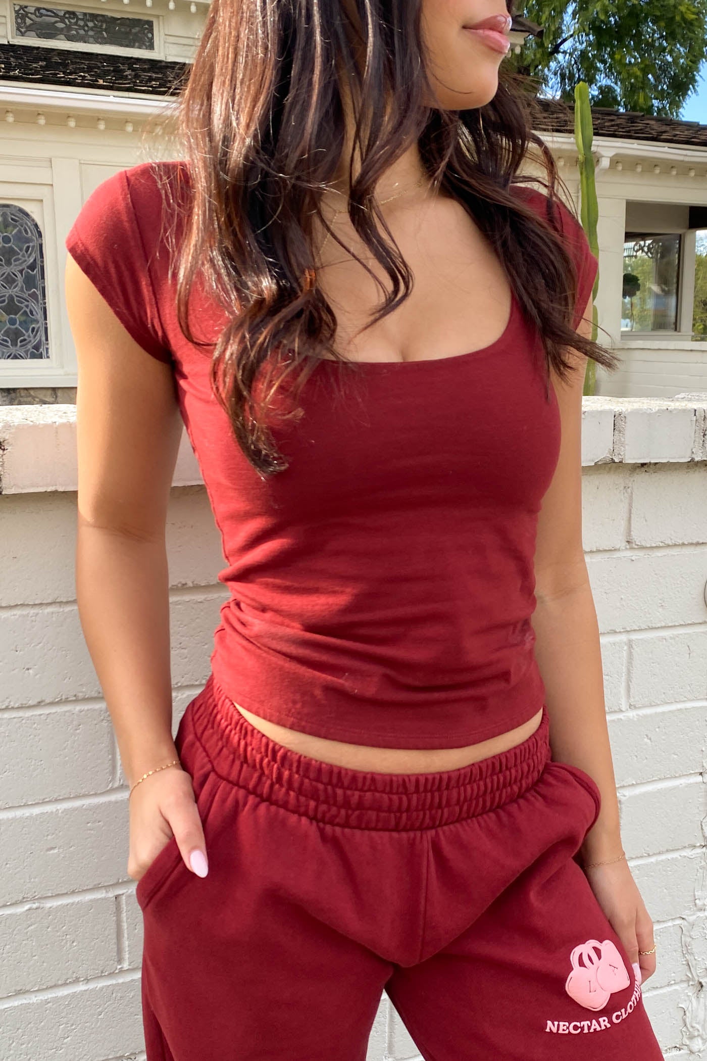 Basic Square Neck Short Sleeve Top