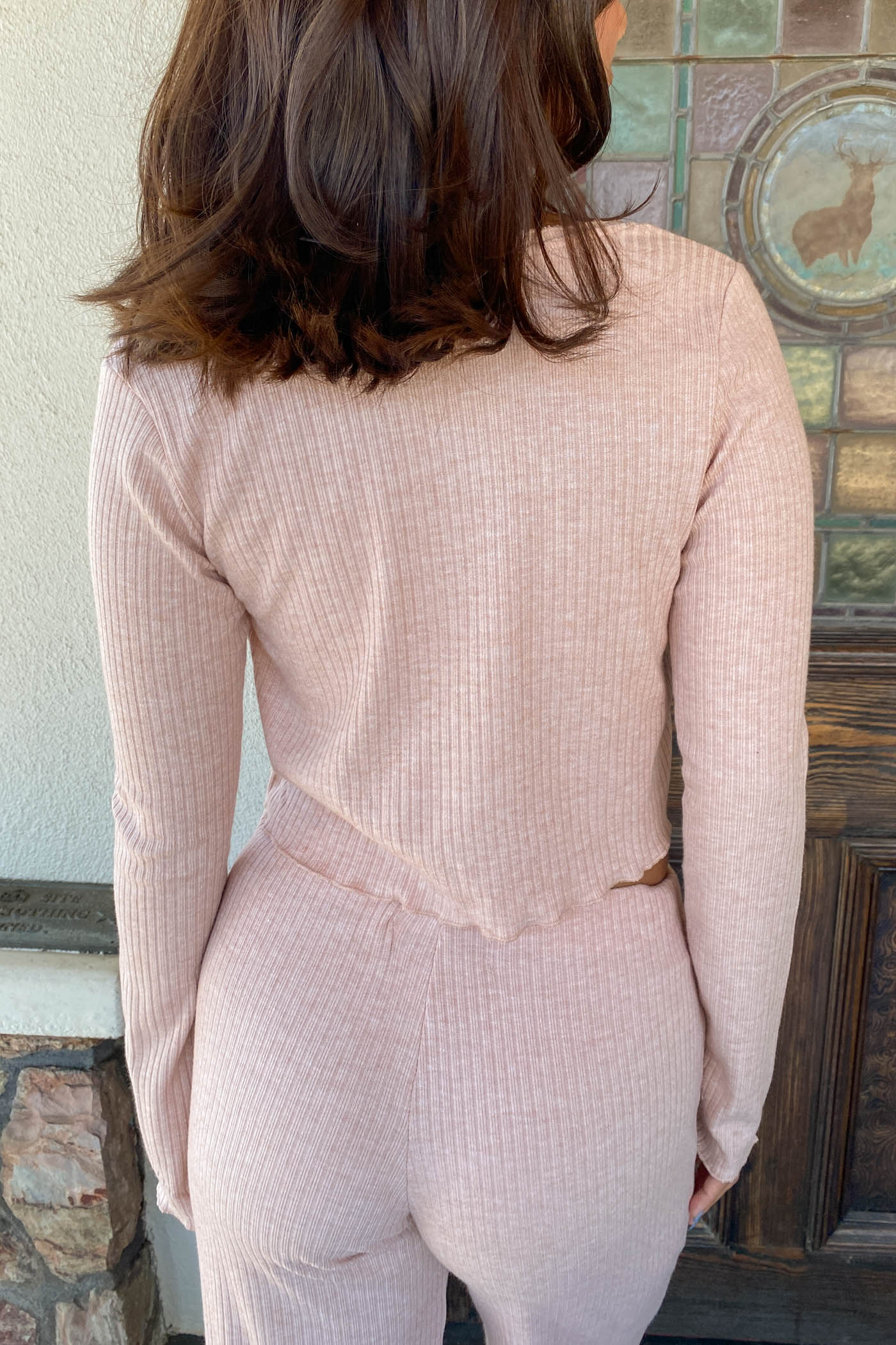 Long Sleeve Split Front Top