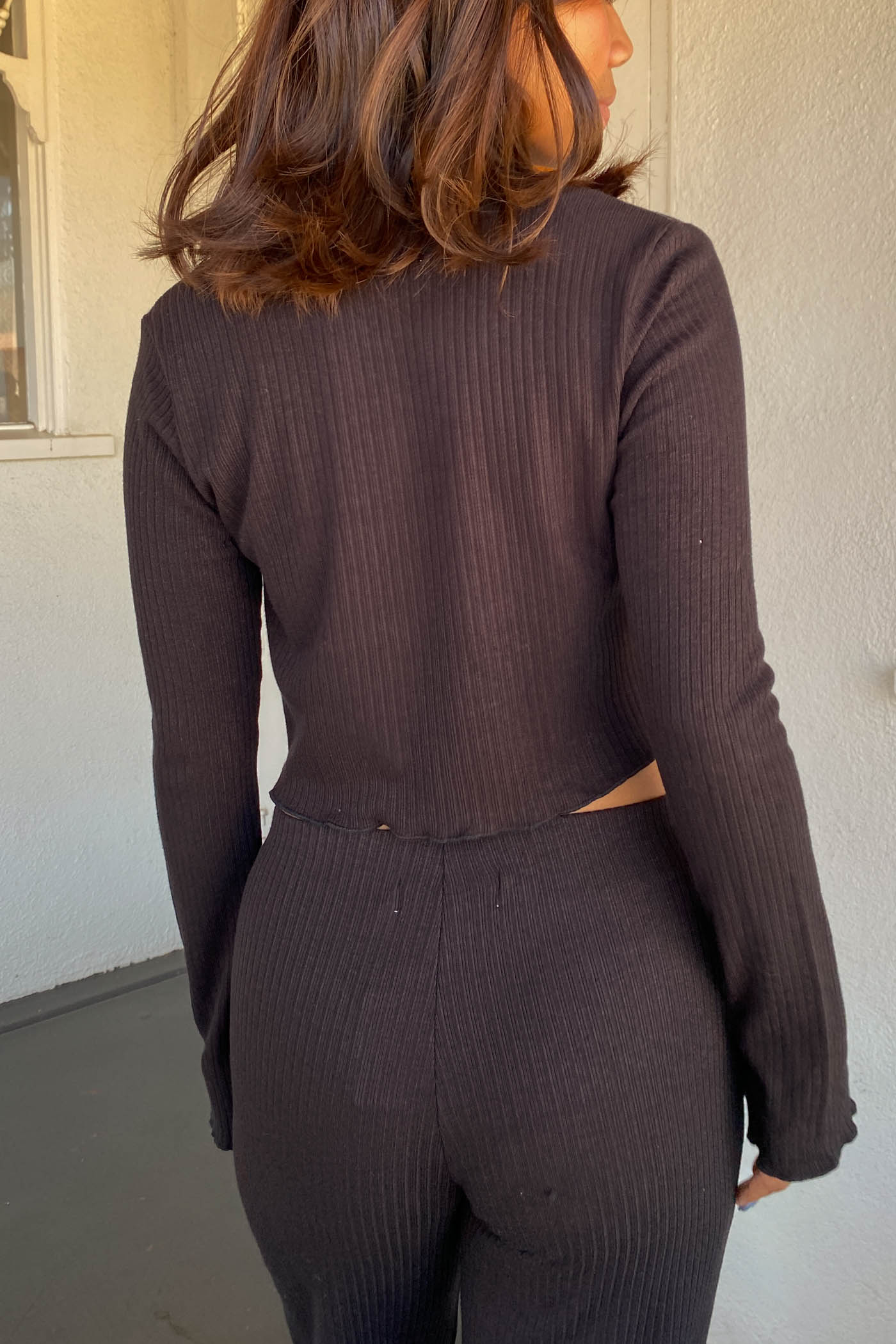 Long Sleeve Split Front Top