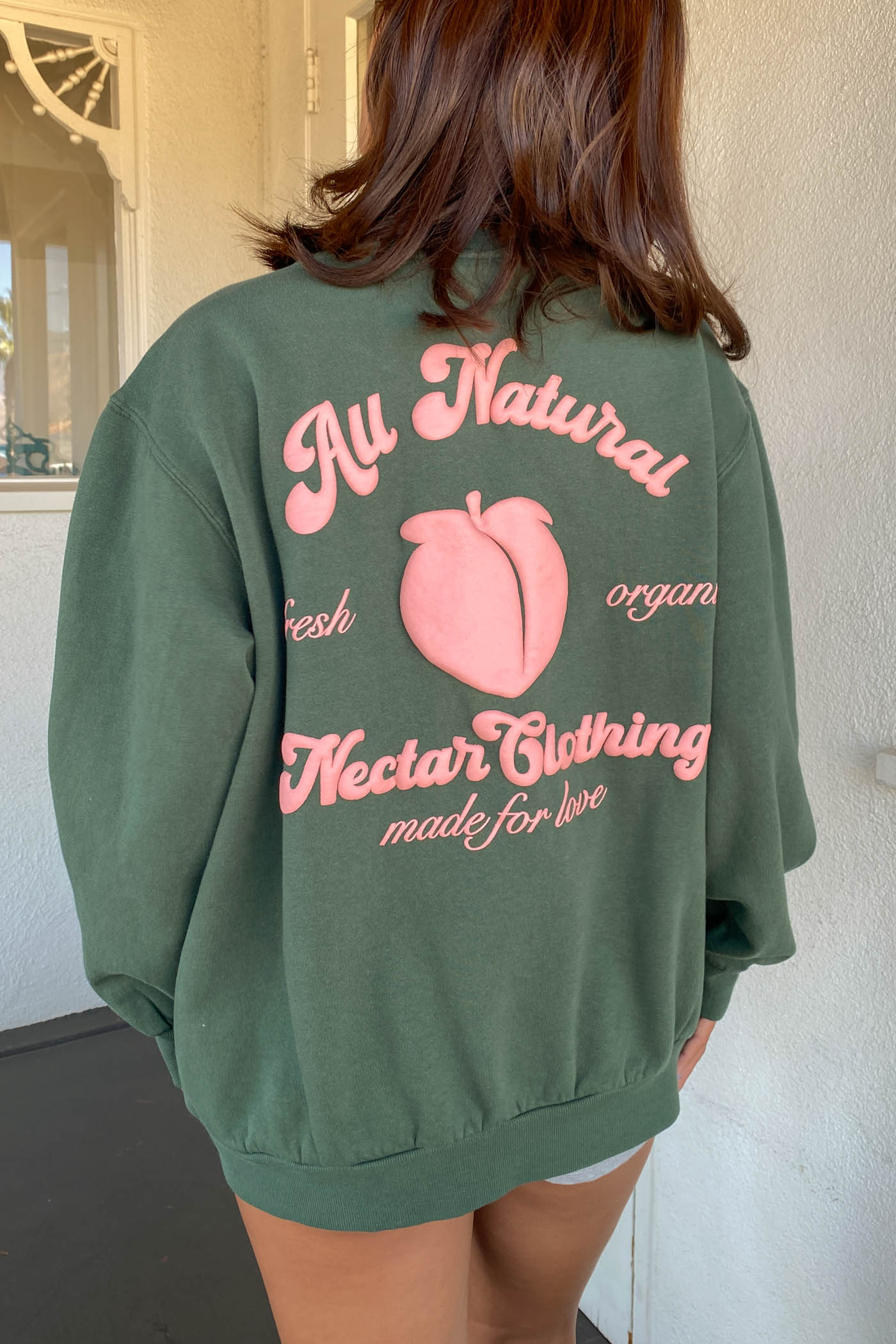 All Natural Puff Print Graphic Sweater