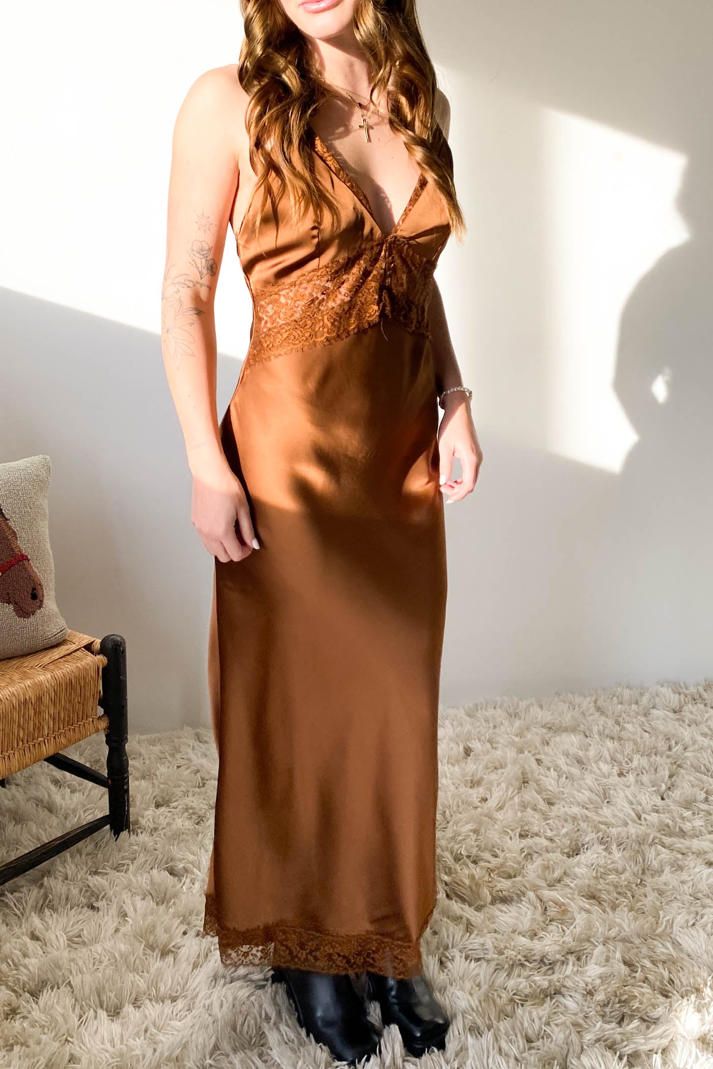 Open Back Laced Maxi Dress