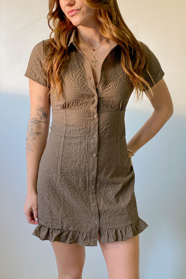 Button Up Front Empire Dress