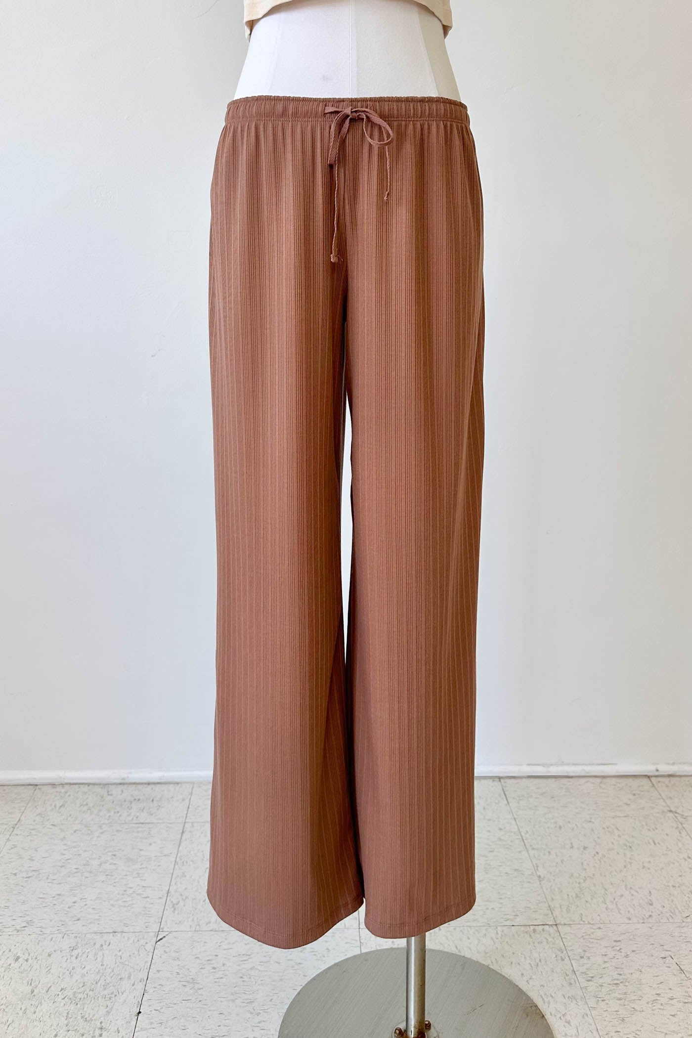 Wide Leg Ribbed Pants