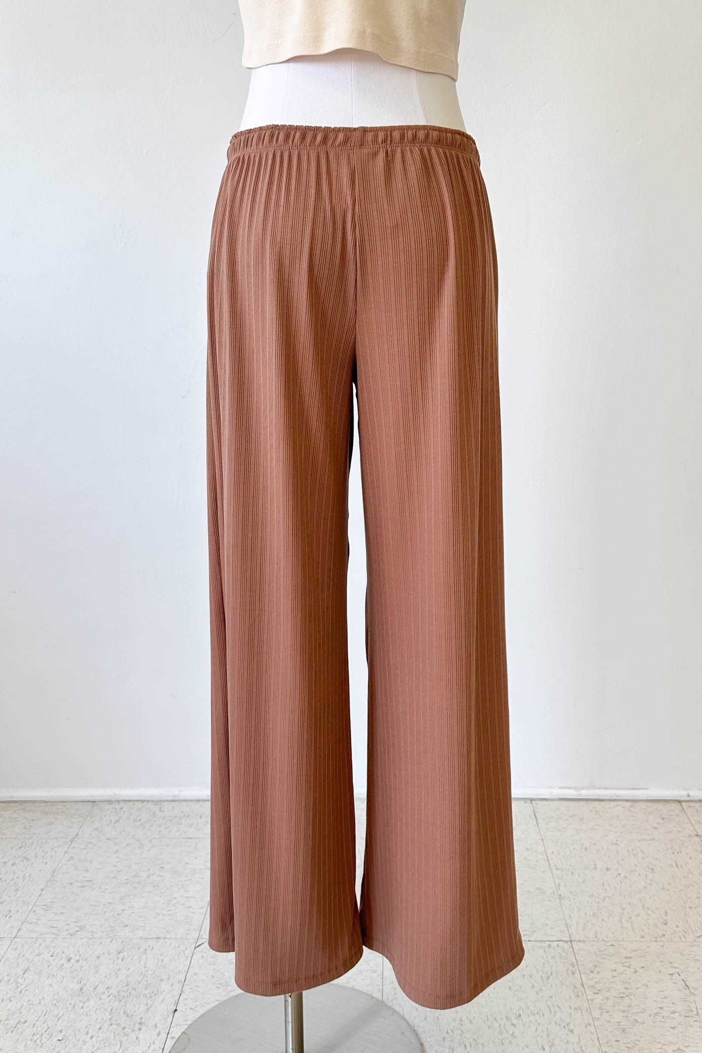 Wide Leg Ribbed Pants