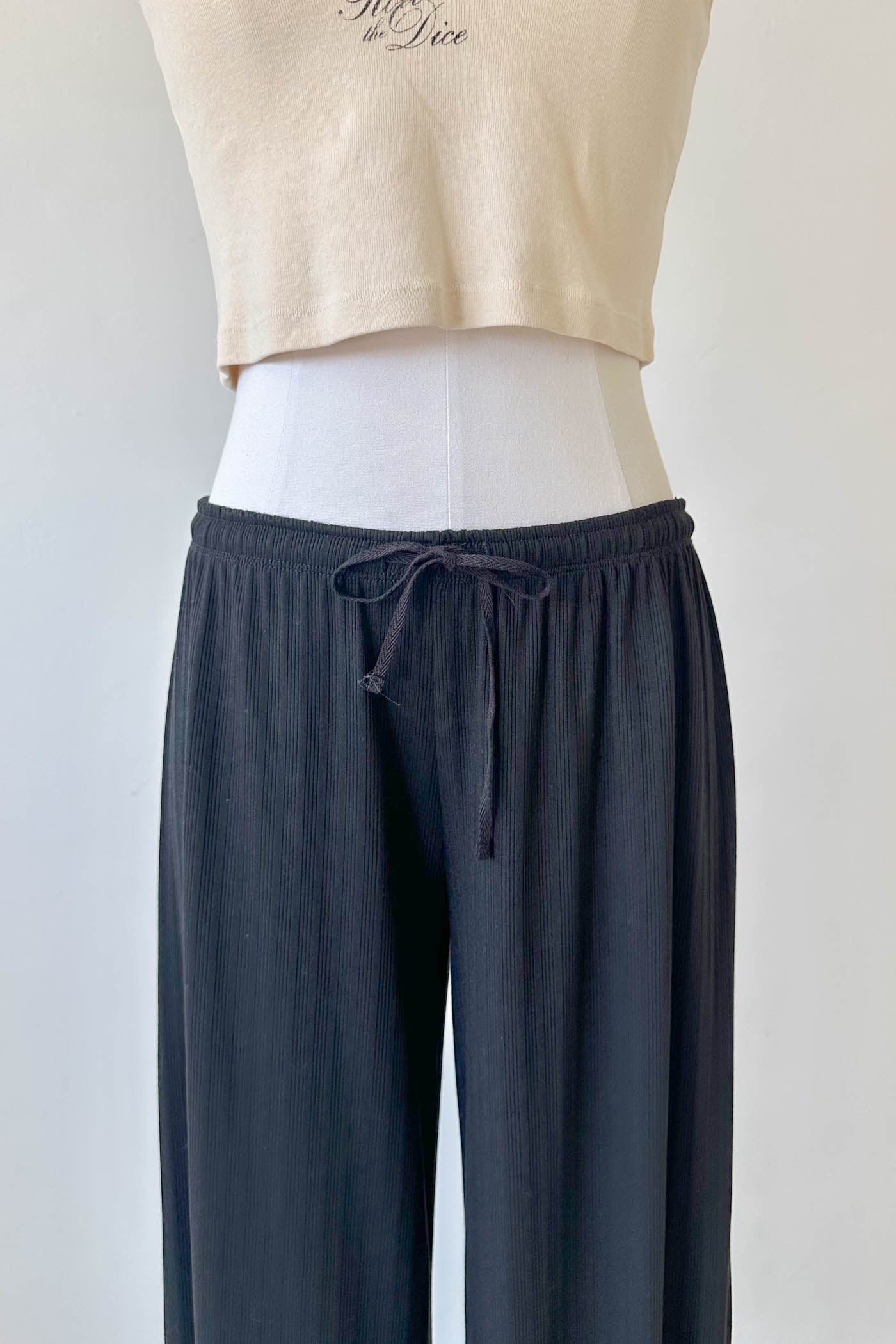 Wide Leg Ribbed Pants