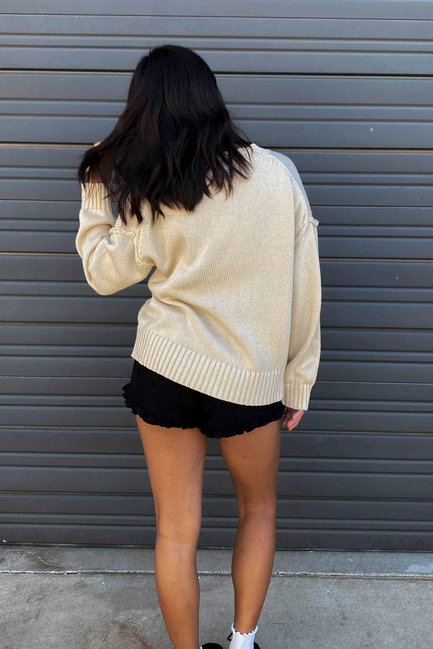 Reverse Stitch Knit Sweater