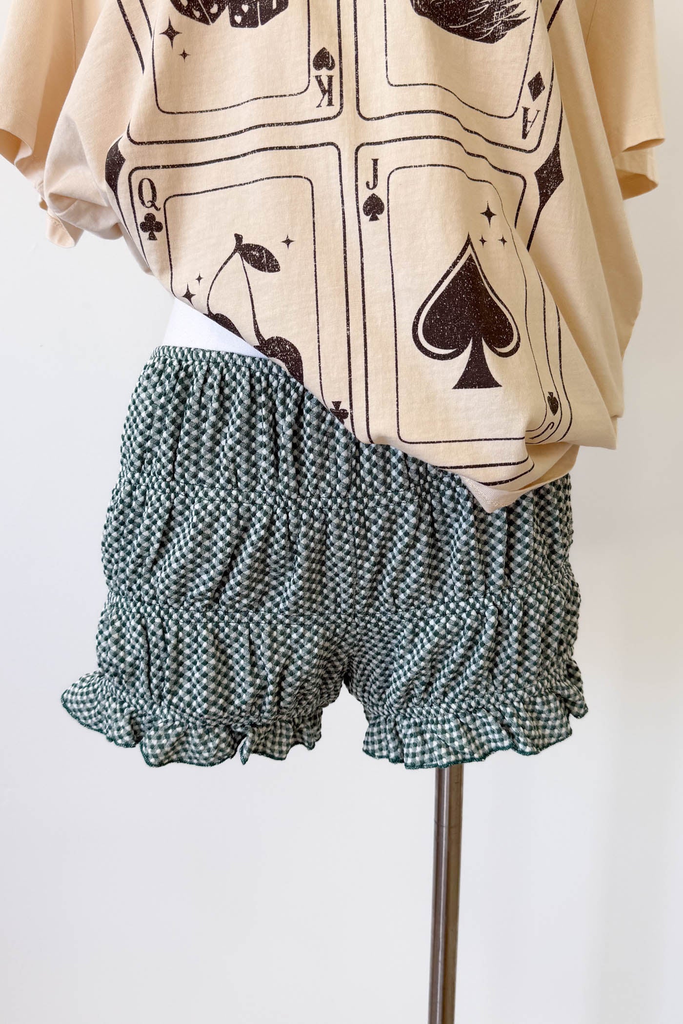 Plaid Stretch Lace Bloomer Shorts
