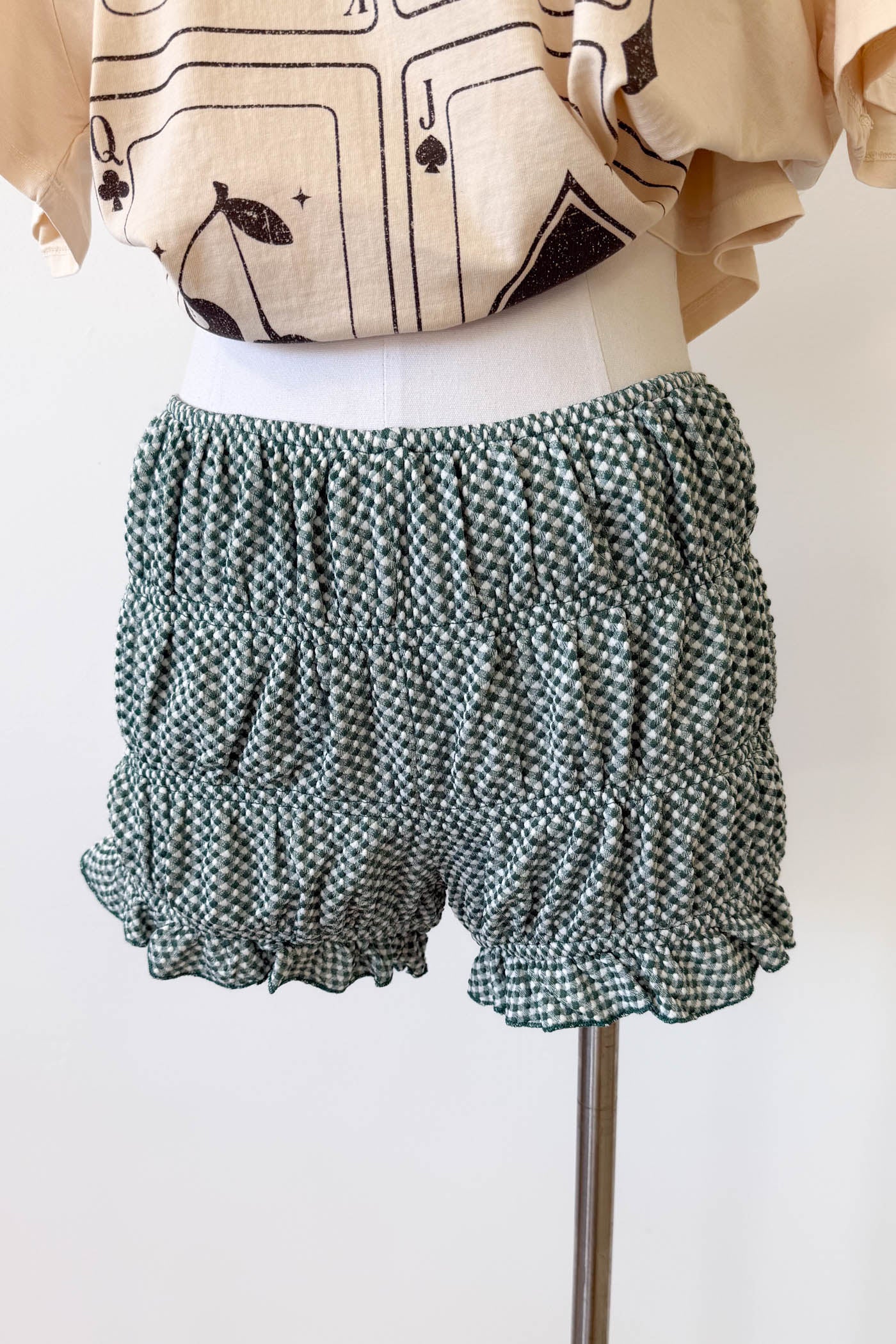 Plaid Stretch Lace Bloomer Shorts