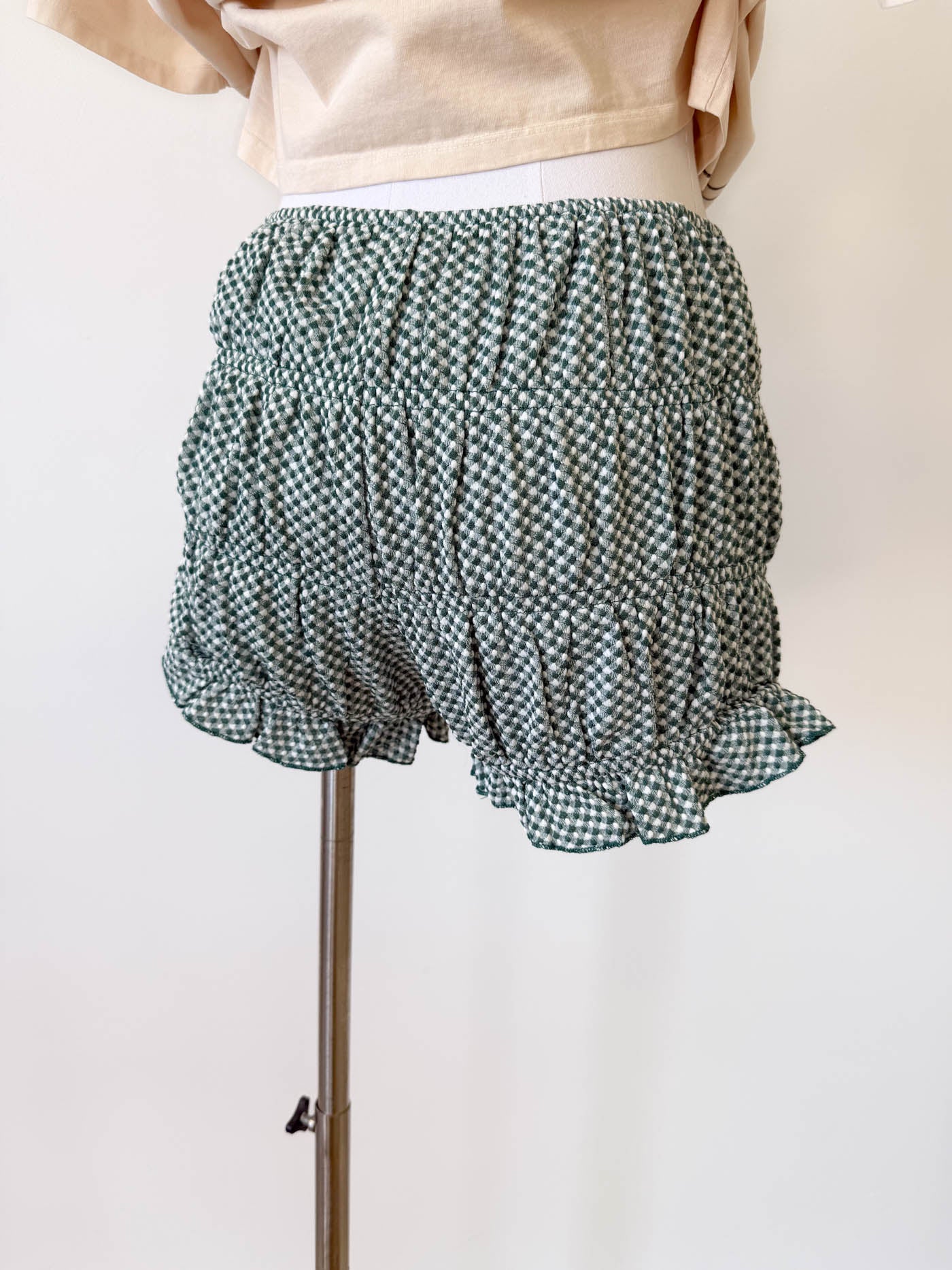 Plaid Stretch Lace Bloomer Shorts
