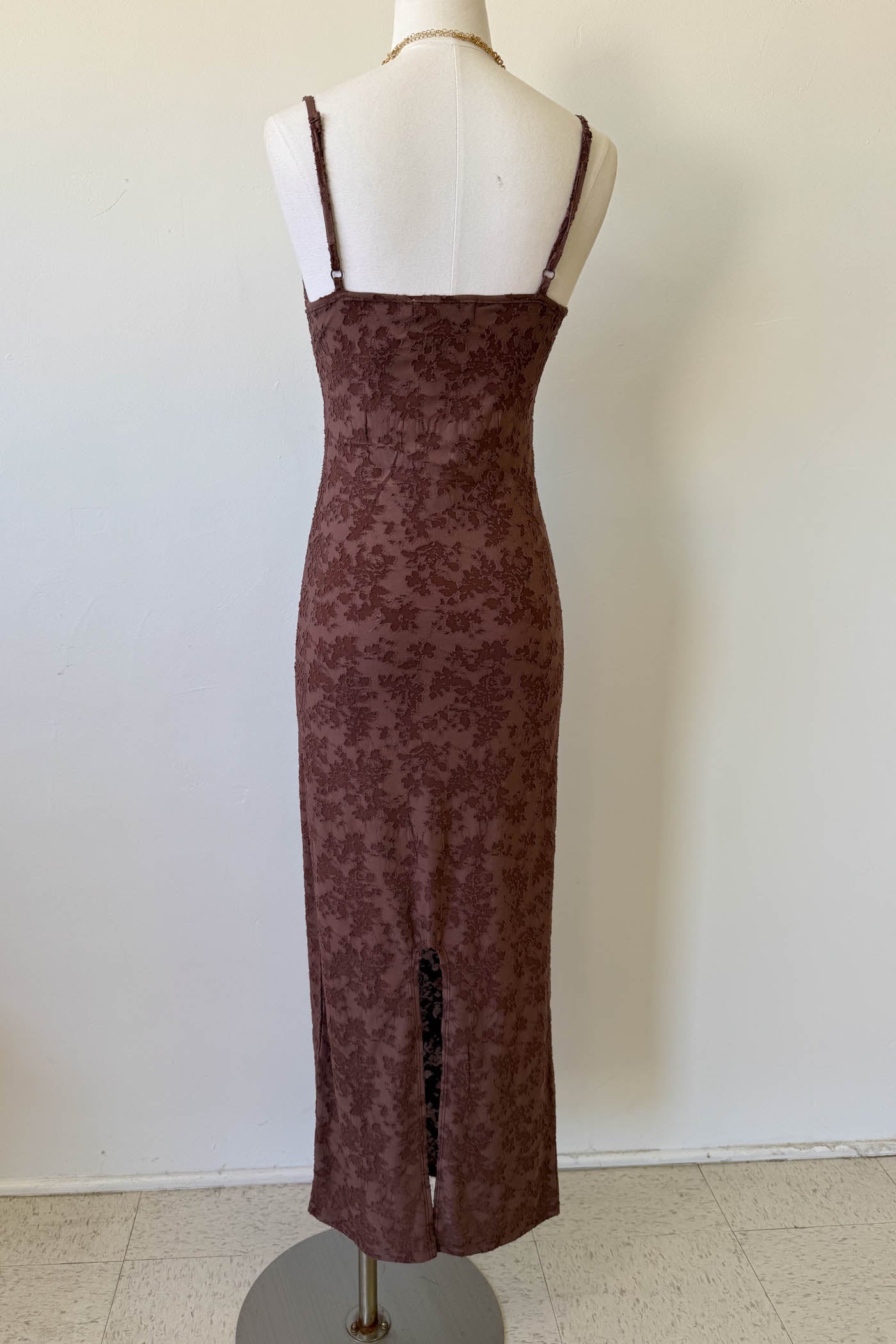 Textured Floral Maxi Dress