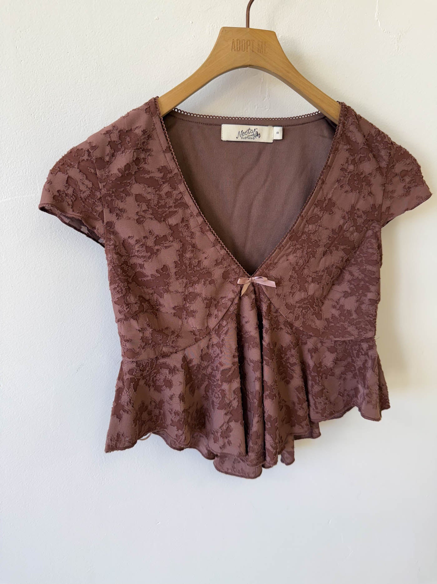 Textured Floral Cap Sleeve Top
