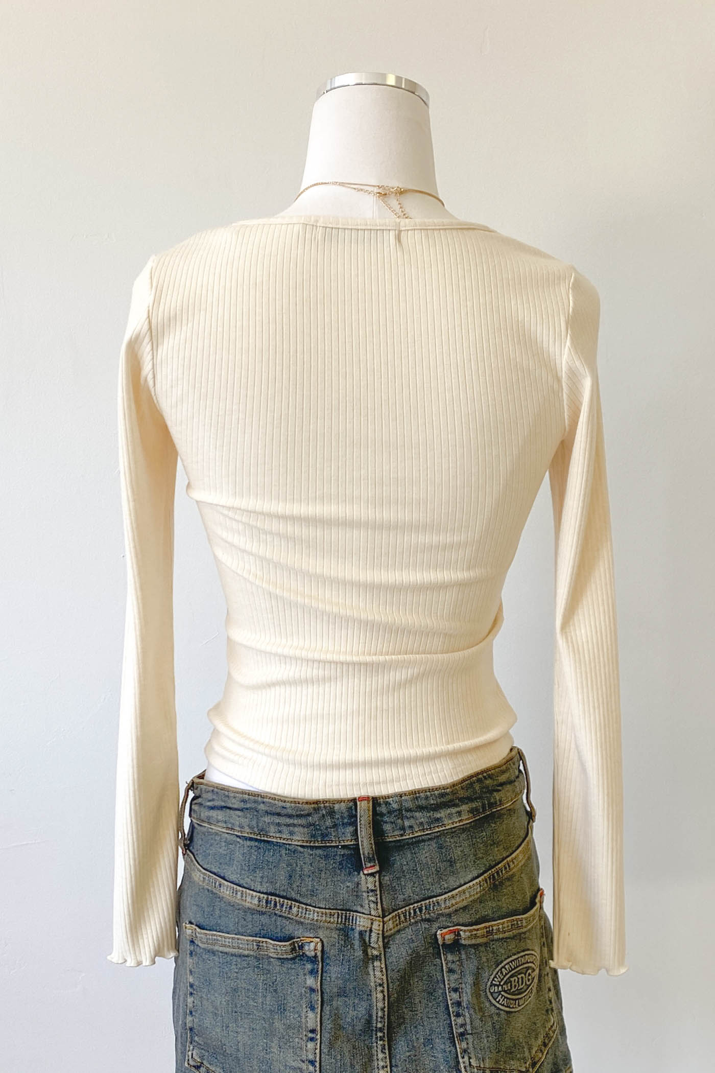 Grommet Long Sleeve Top