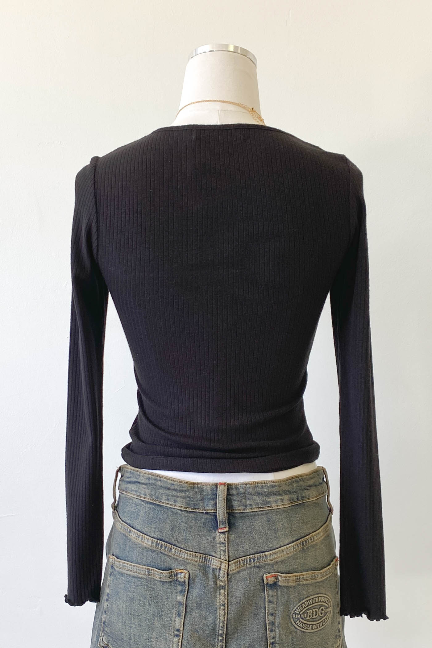 Grommet Long Sleeve Top