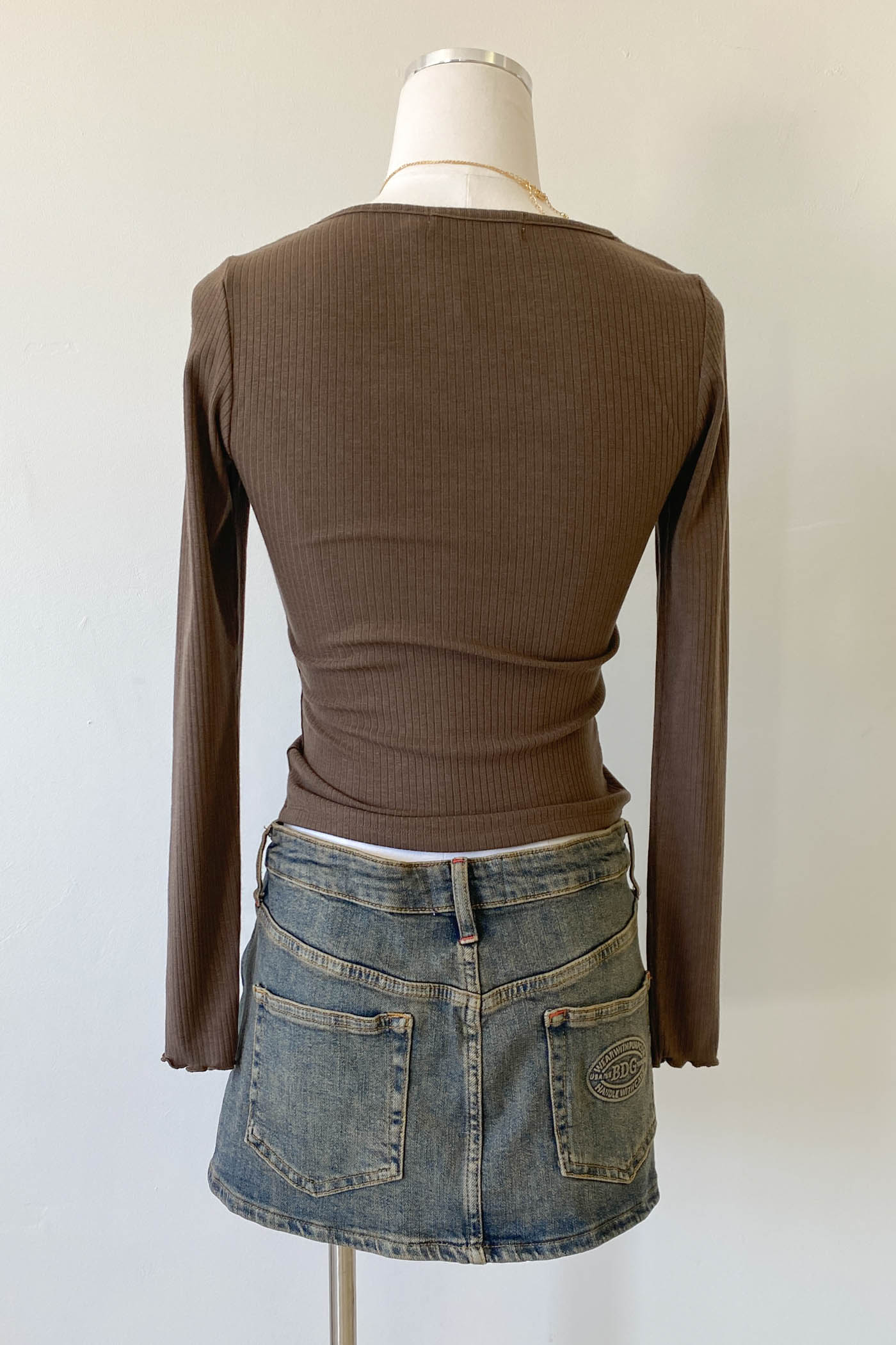 Grommet Long Sleeve Top