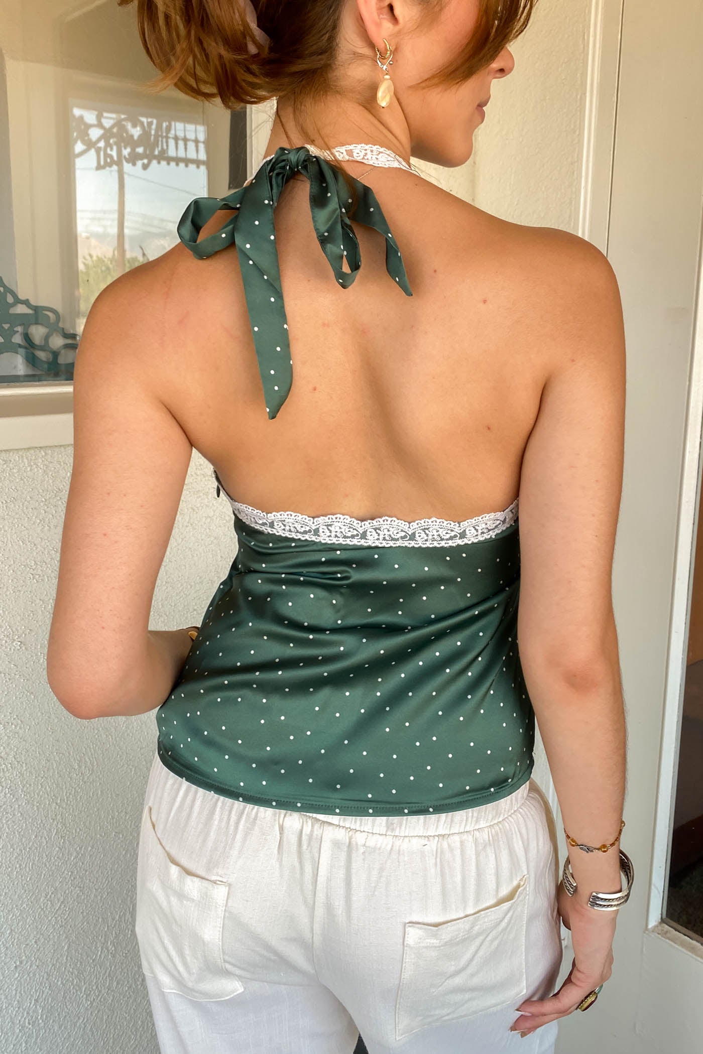 Lacey Satin Halter Top