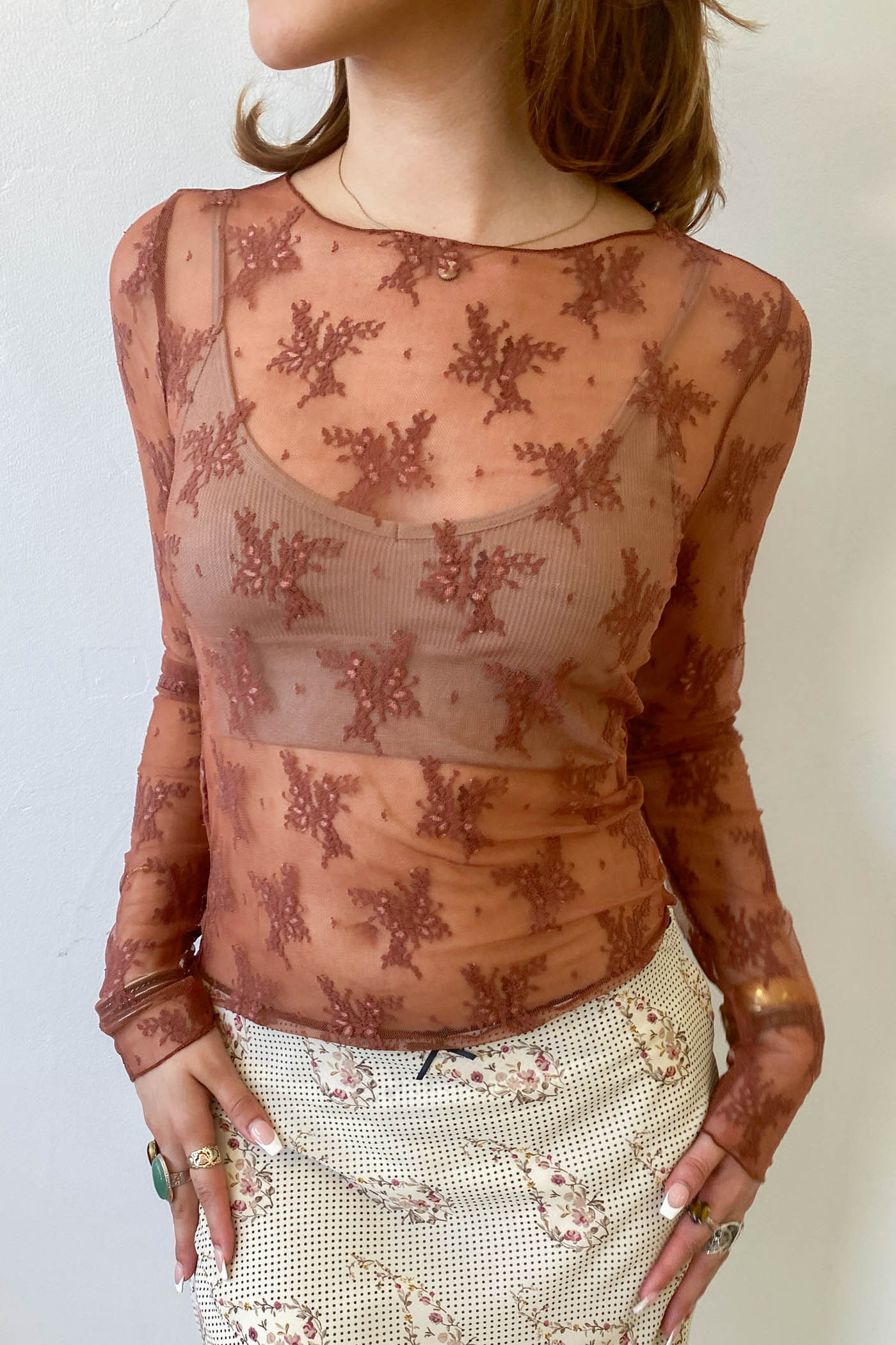 Long Sleeve Lace Layering Top