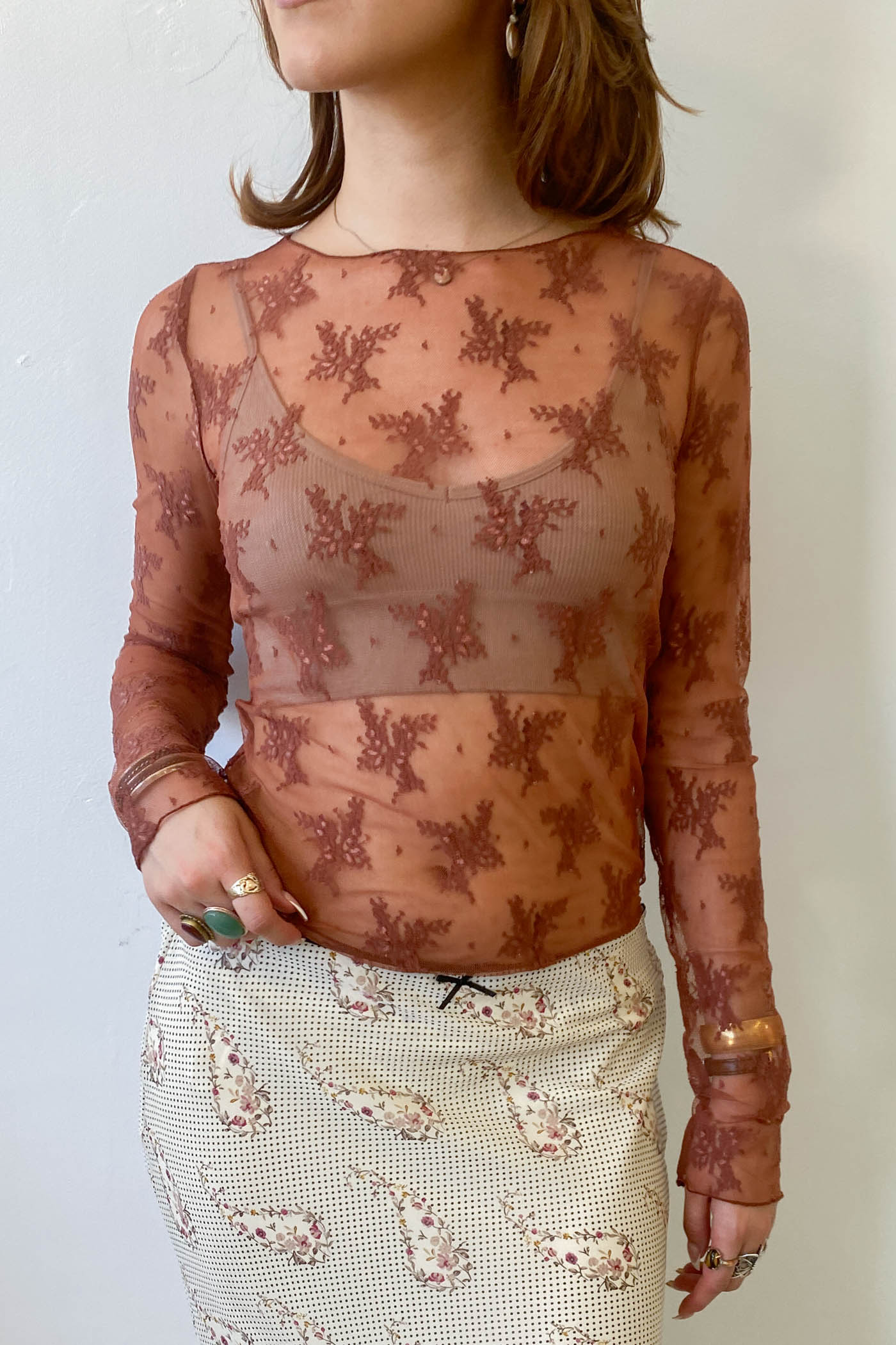 Long Sleeve Lace Layering Top