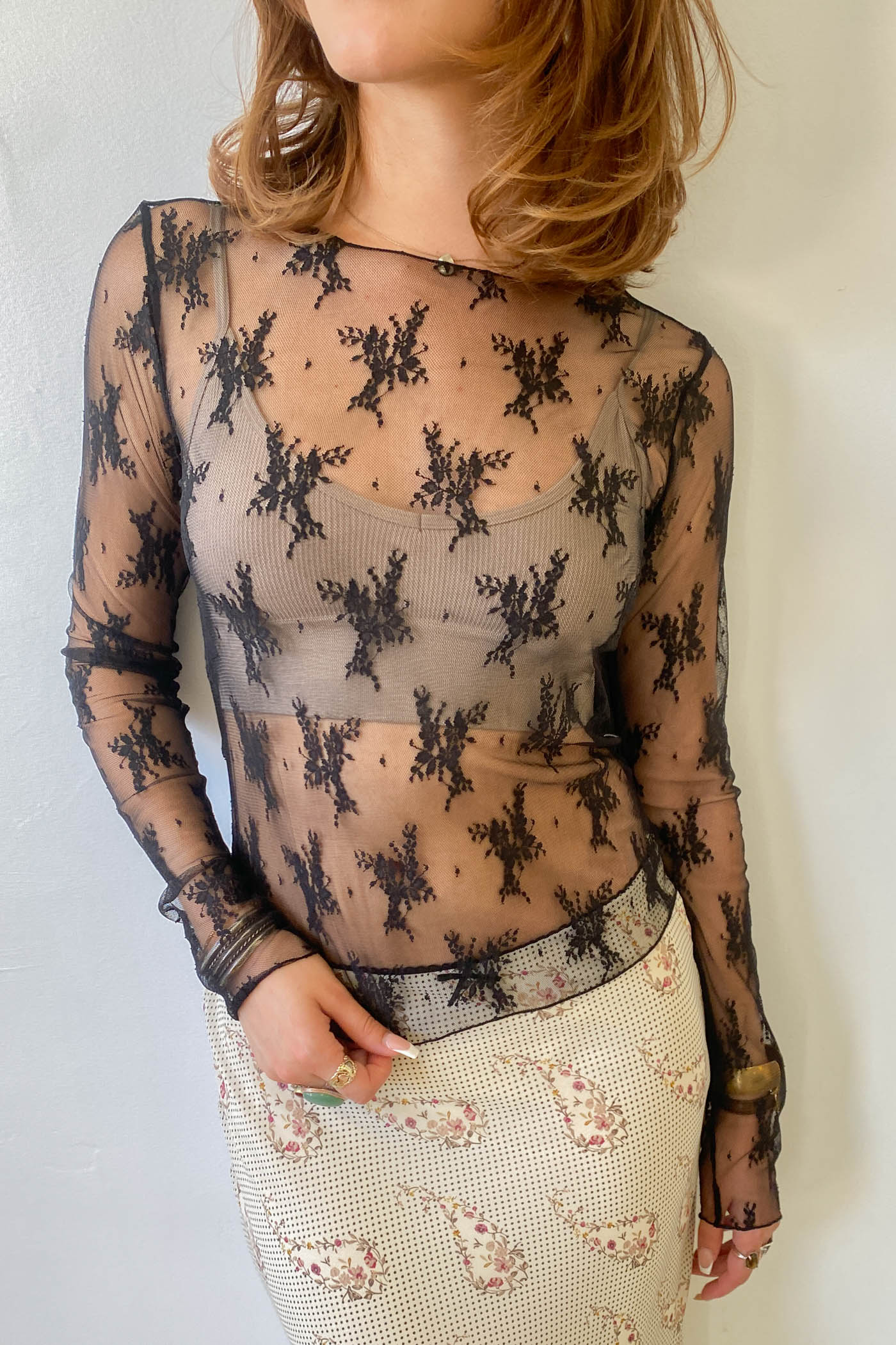 Long Sleeve Lace Layering Top