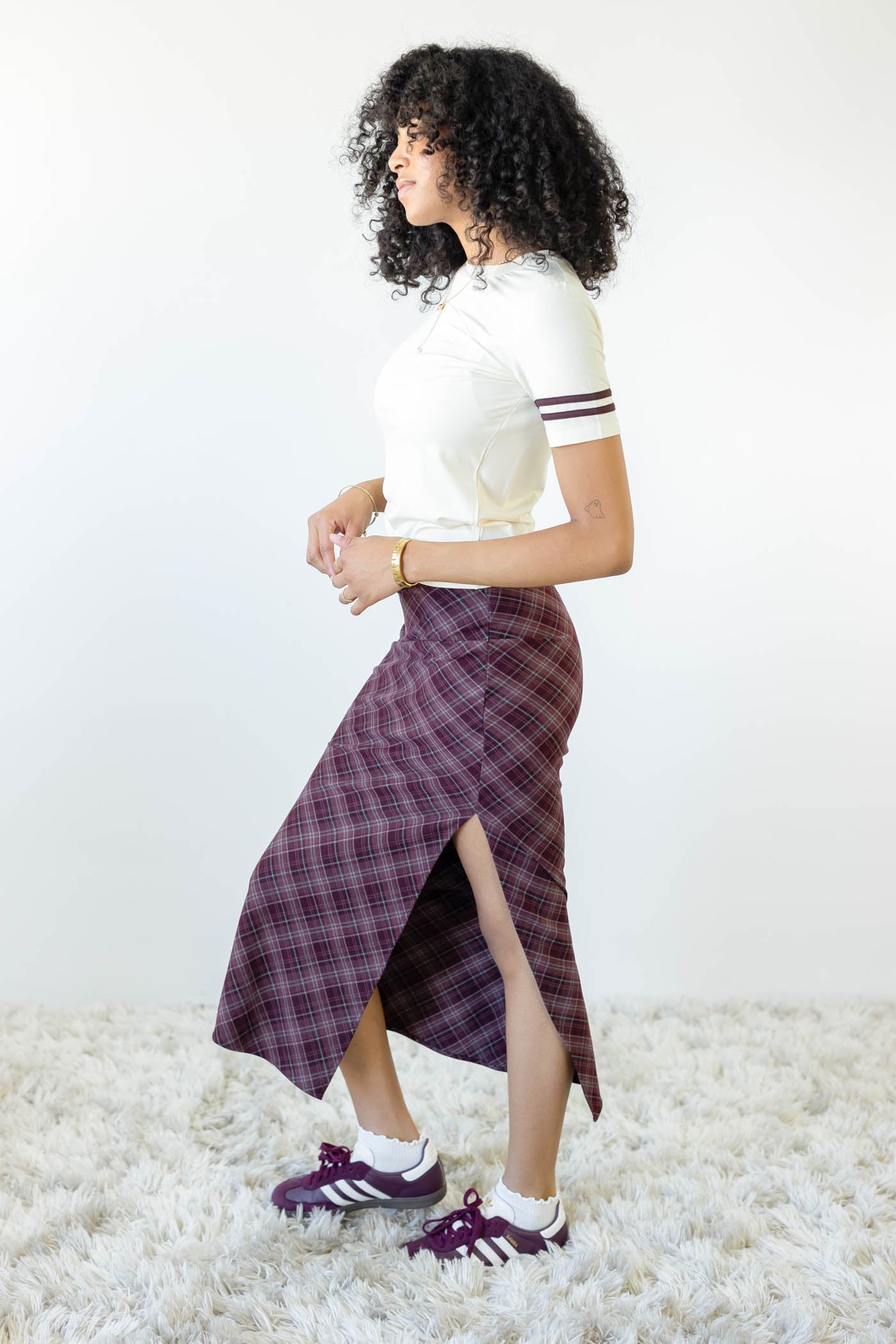Plaid Midi Skirt