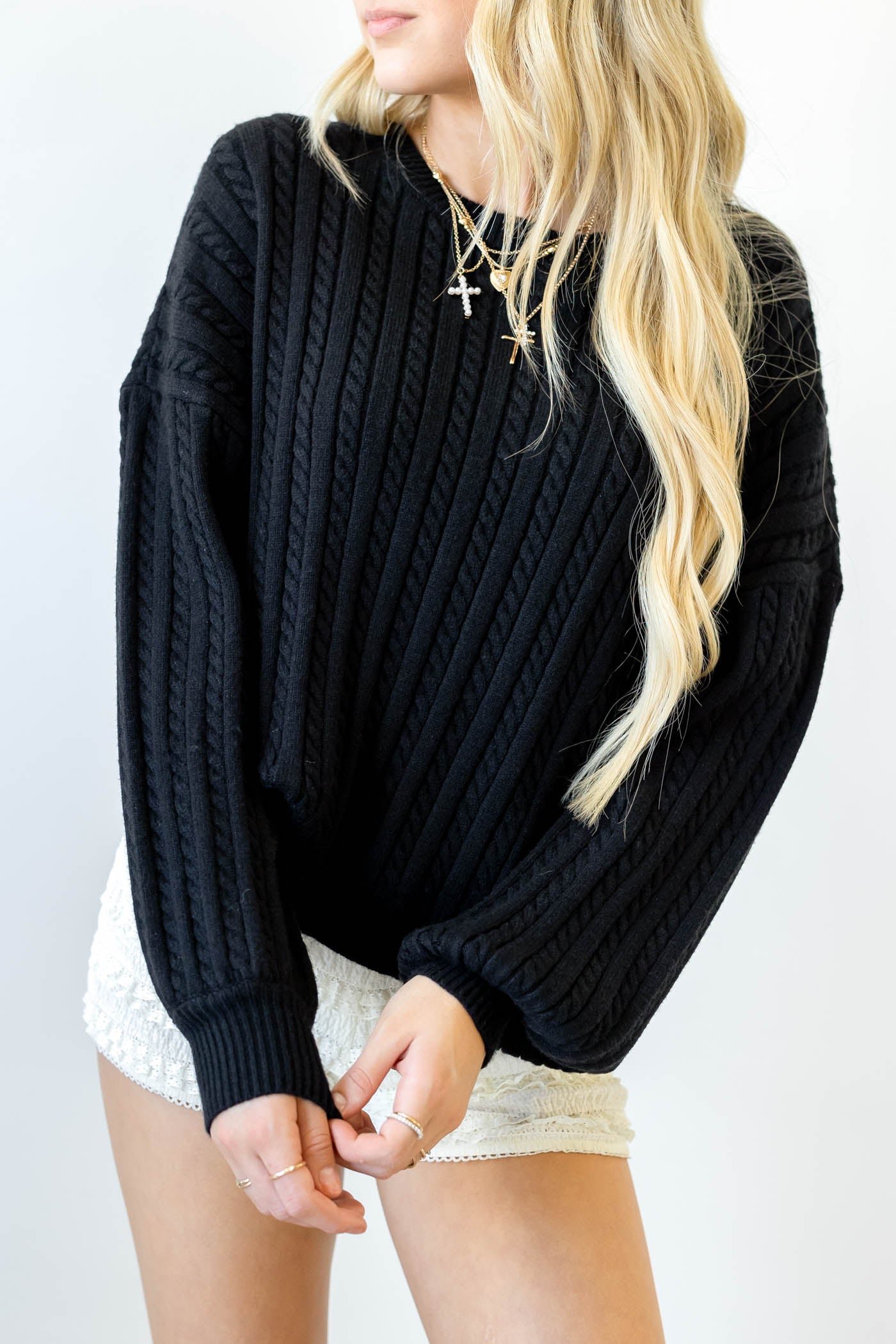 Basic Cable Knit Sweater