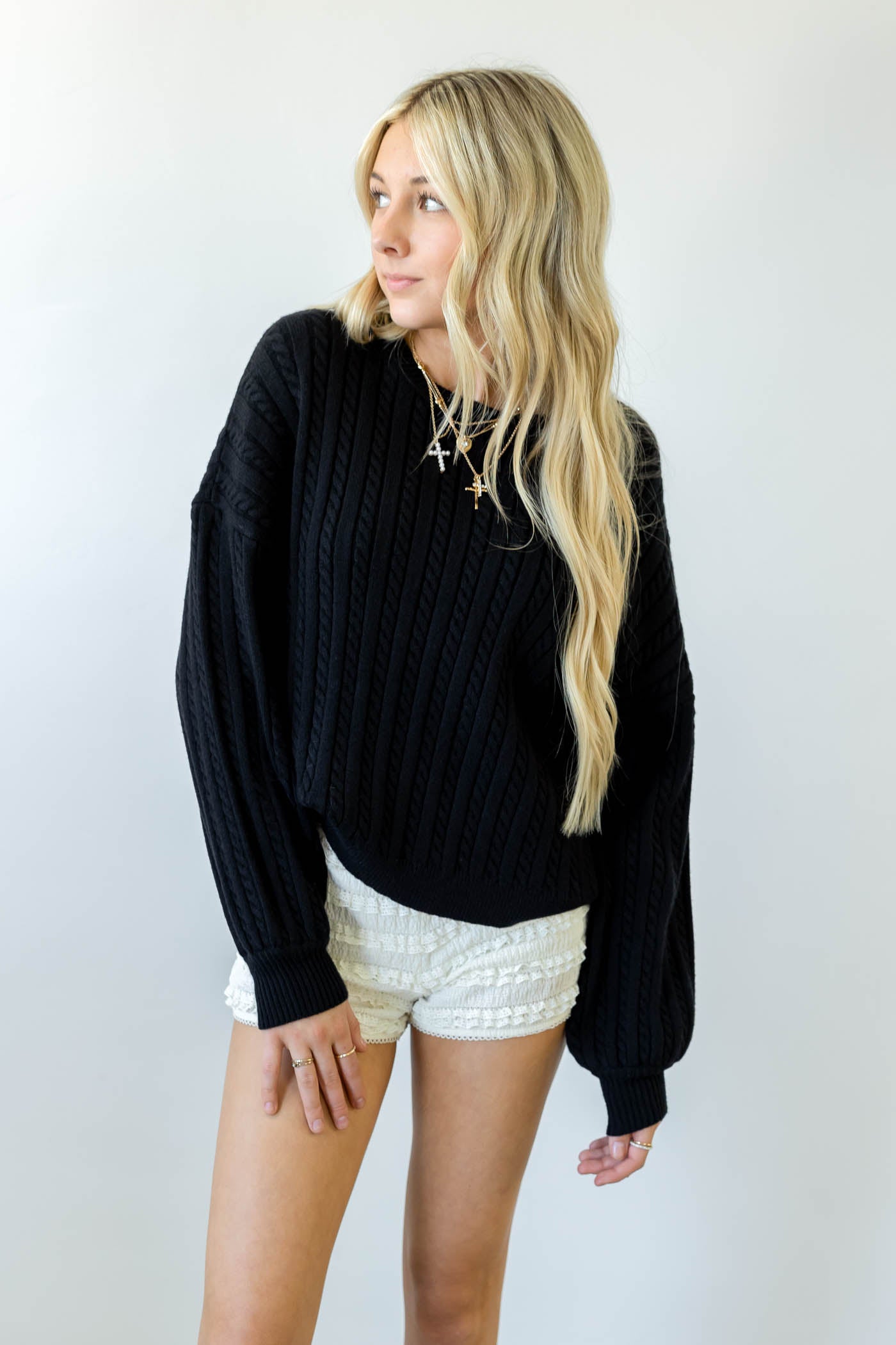 Basic Cable Knit Sweater
