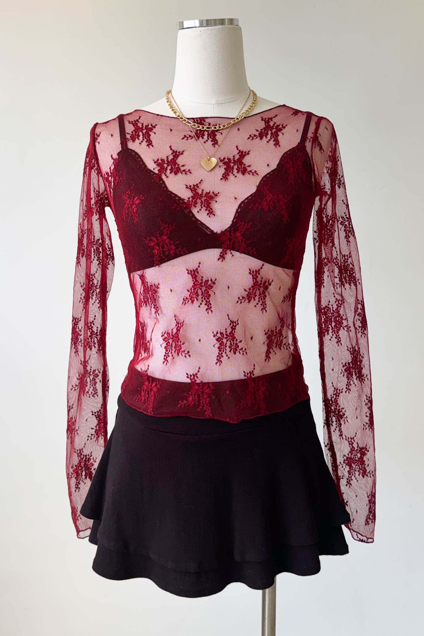 Long Sleeve Lace Layering Top
