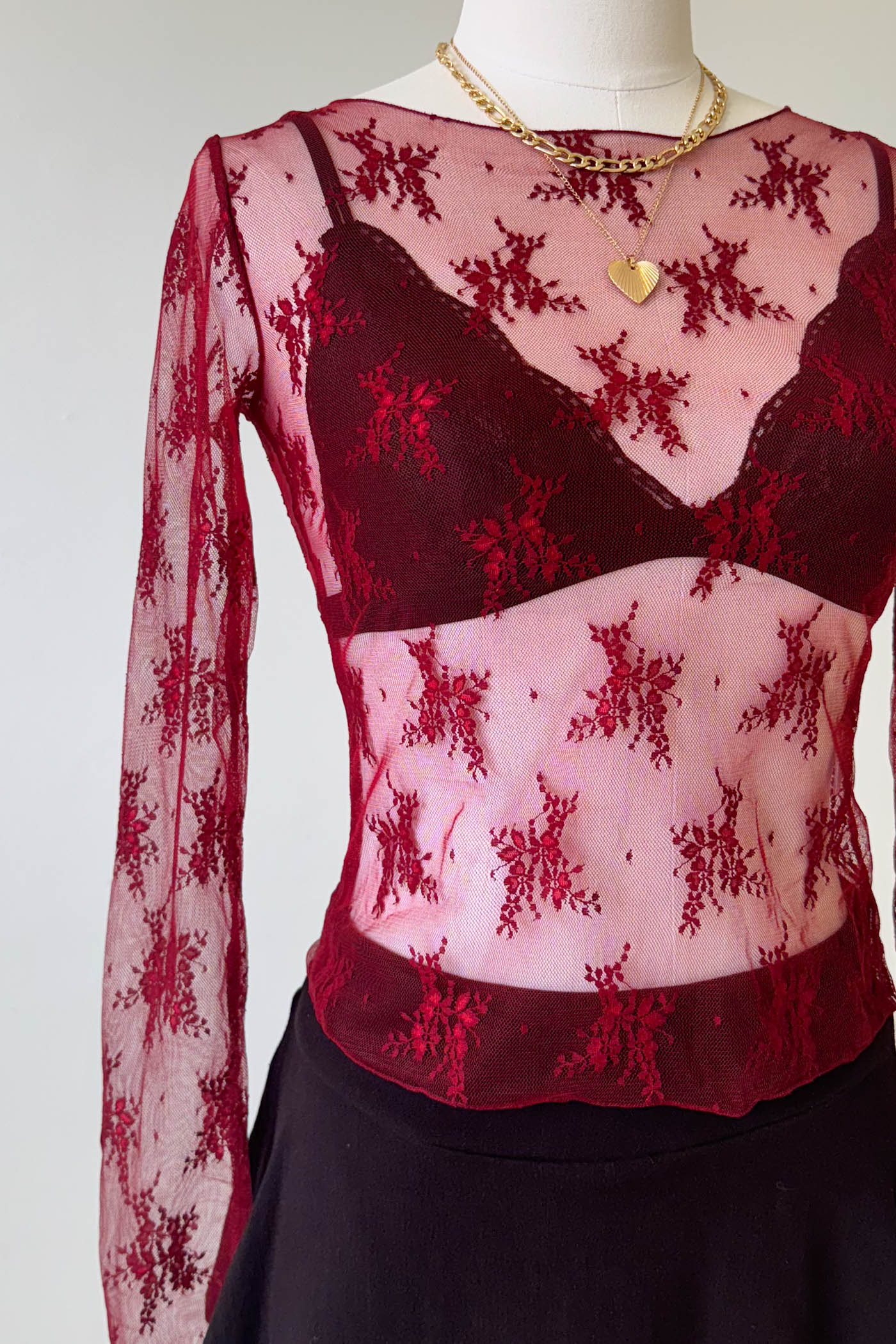 Long Sleeve Lace Layering Top